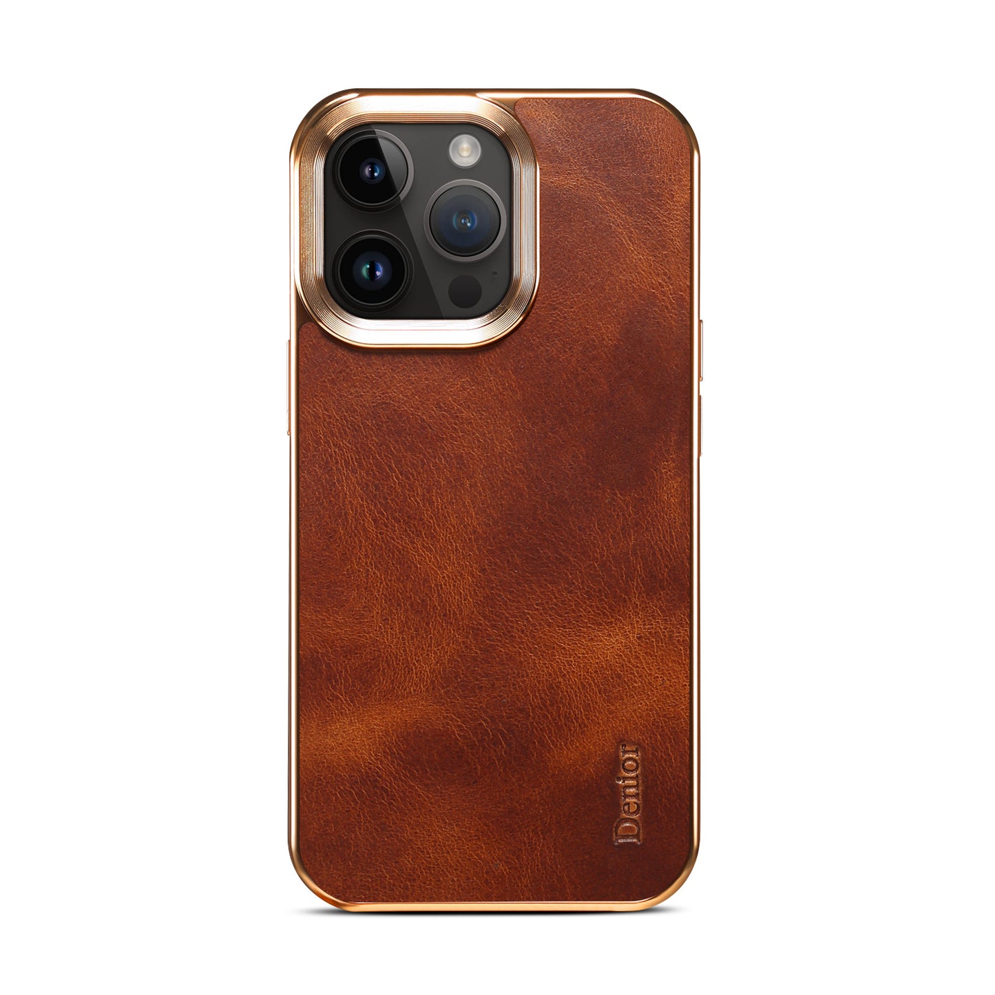 iPhone 17/16/15/14 Genuine Cowhide Electroplated Phone Case TPU Soft Edge Protective Cover