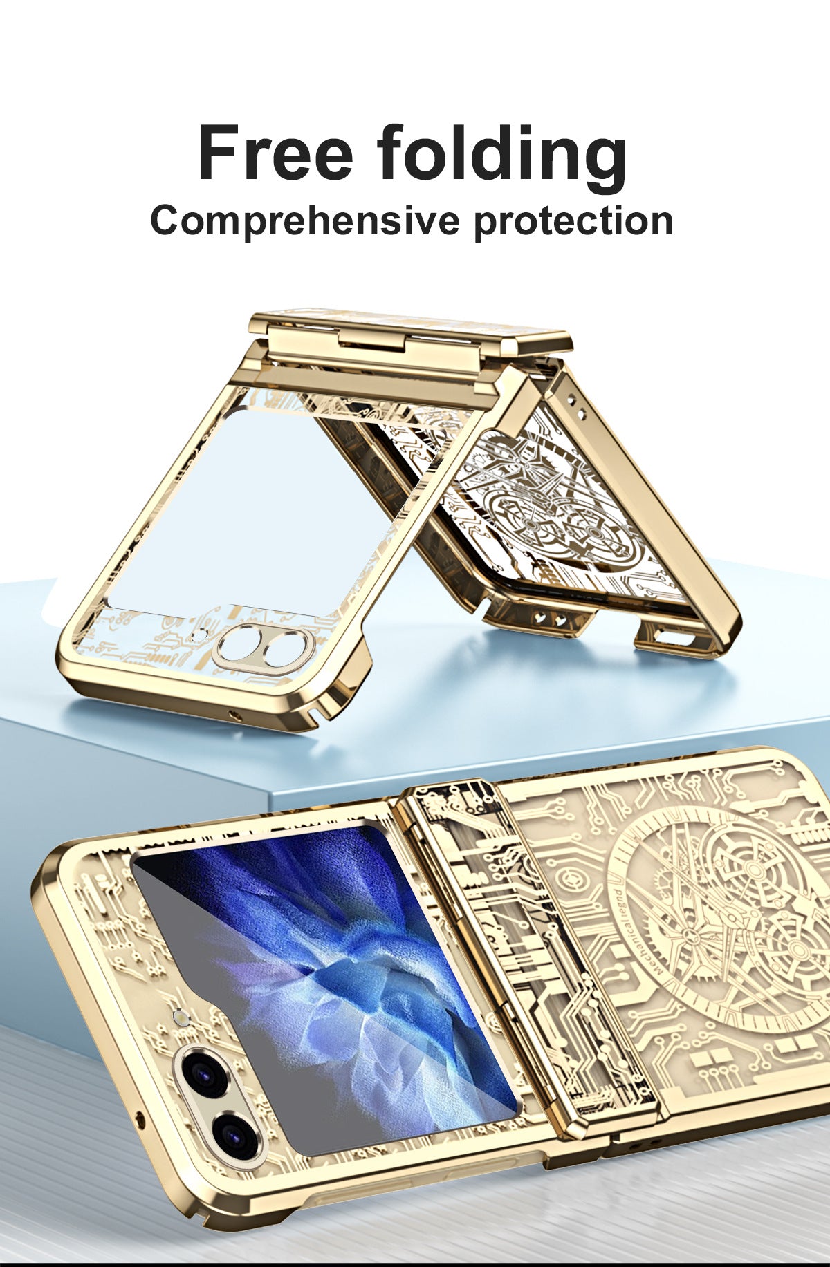 Luxury Electroplated Samsung Flip5 5G Case All-inclusive Drop-proof Protective Case