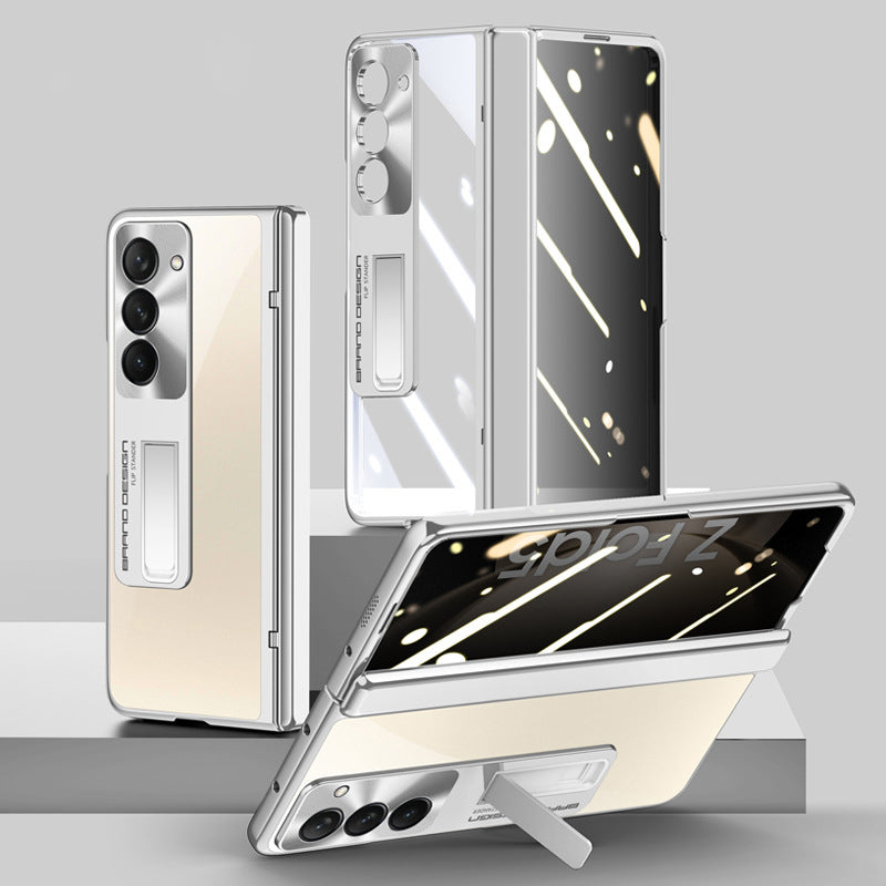 Electroplate Aluminum Bracket Lens Protection Phone Case For Samsung Galaxy Z Fold5 Fold4 - Mycasety Mycasety