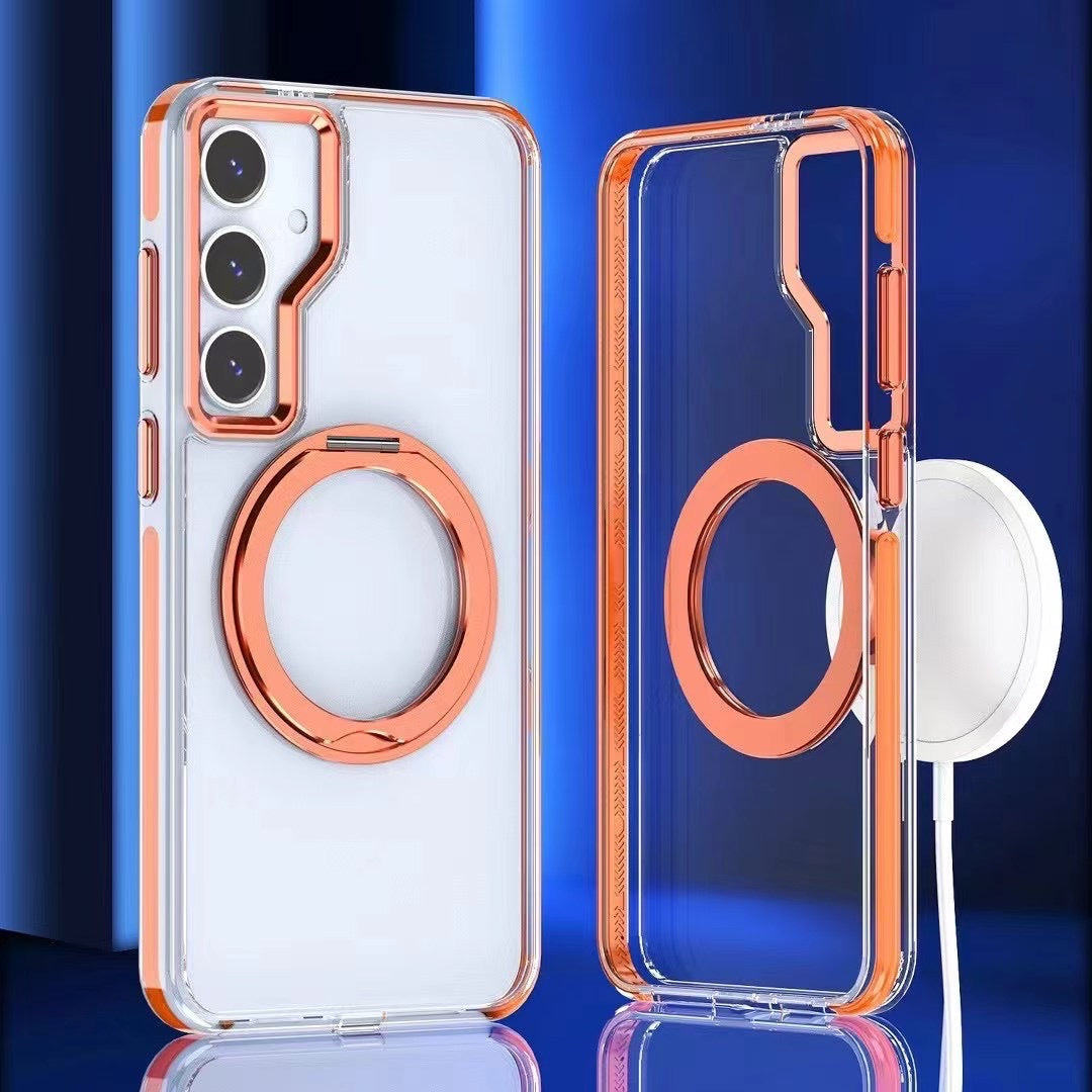 Metal Magnetic Bracket Anti-fall Protective Phone Case For Galaxy