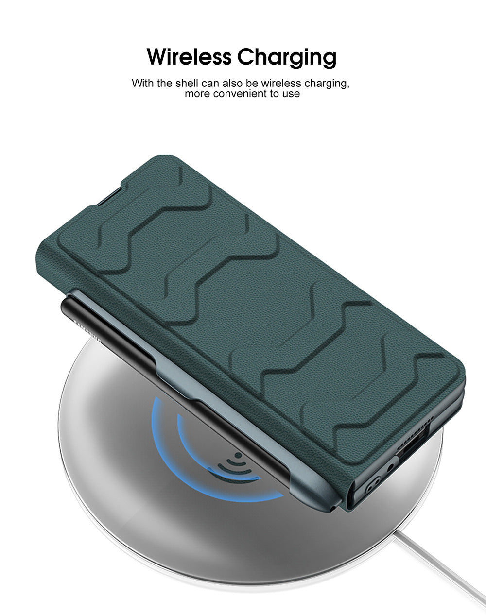 Samsung Galaxy Z Fold 5 Mobile Phone Case Fashion Warrior Flip Leather Case Film Velcro Pen Slot Case