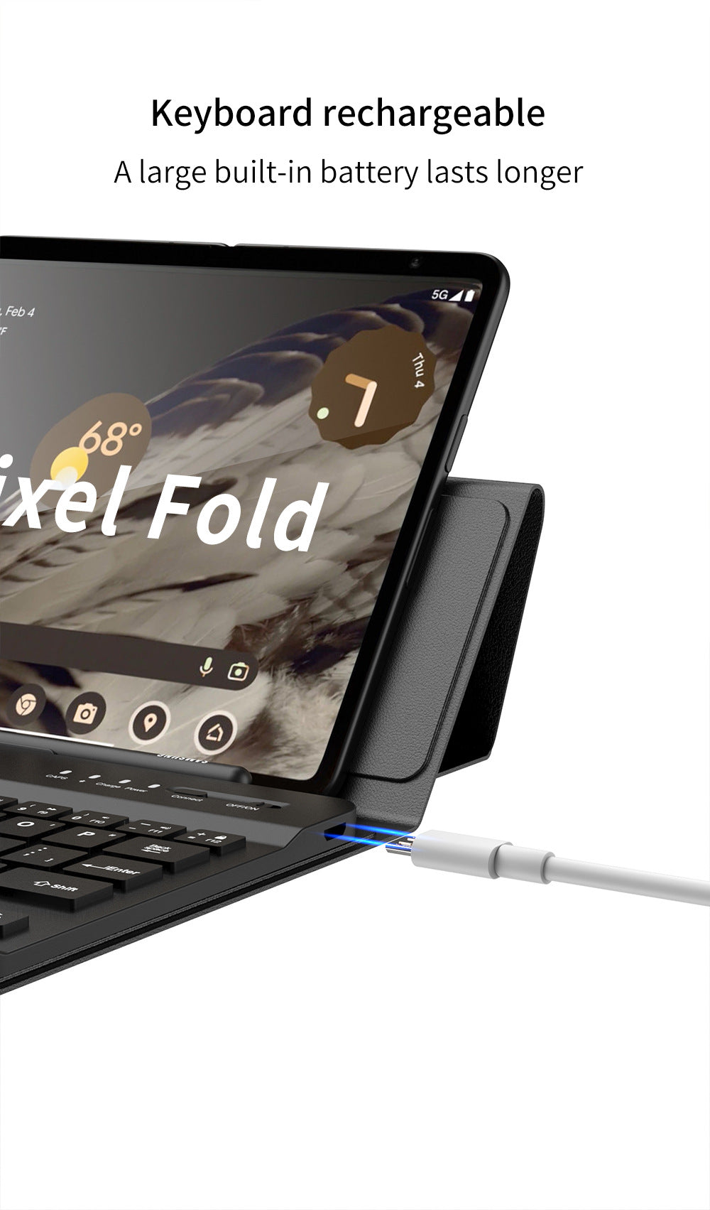 Google Pixel Fold Keyboard Holster Case WIth Pen Slot Stylus