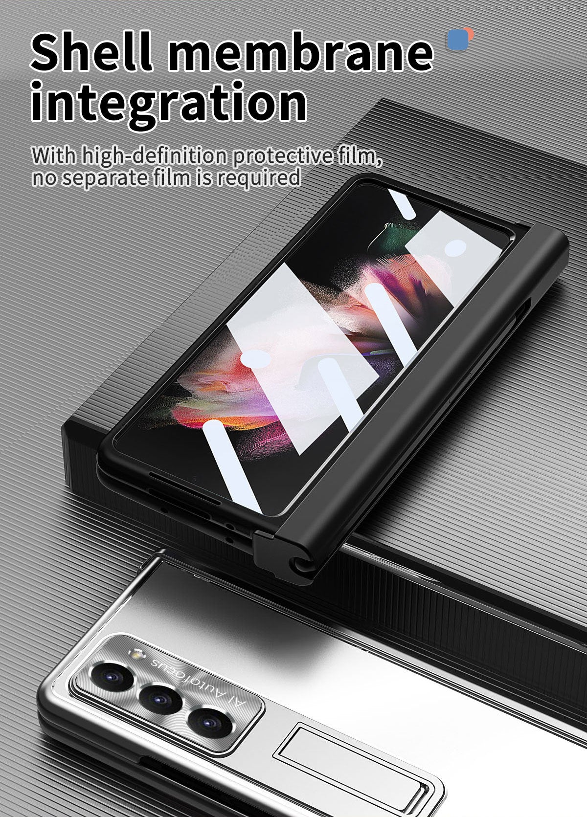 Samsung Z Fold5/Fold4/Fold3 Aluminum Alloy Case With Hinge Protective case & Pen Slot Free Stylus