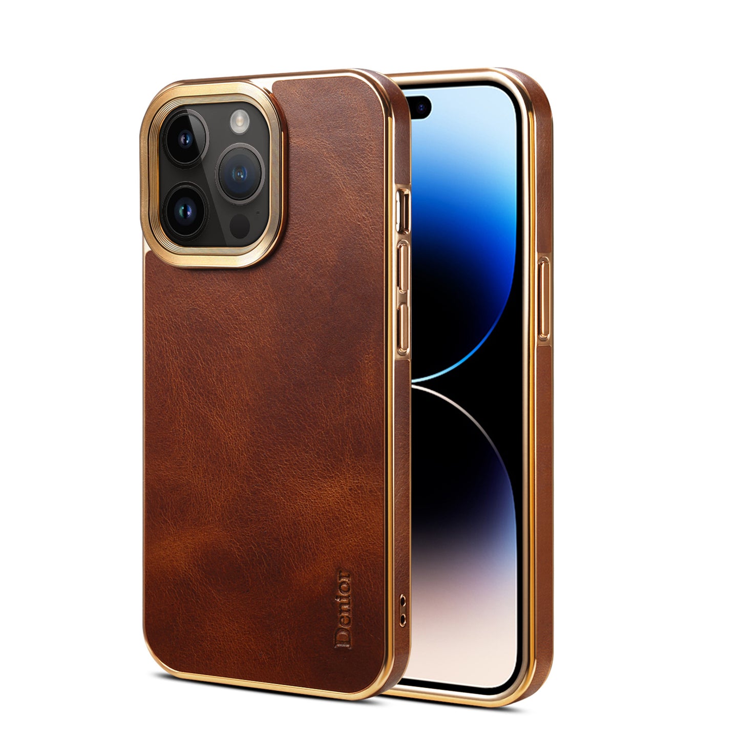 iPhone 17/16/15/14 Genuine Cowhide Electroplated Phone Case TPU Soft Edge Protective Cover