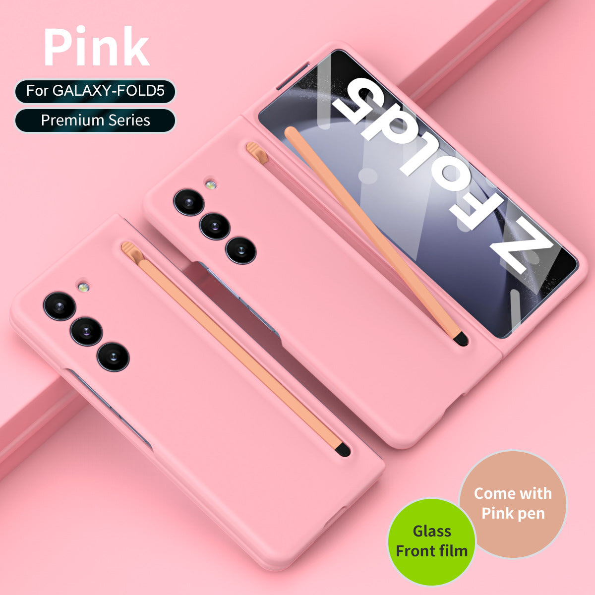 Anti-fall Protective Phone Case With Pen Tray Shell and Film For Samsung Galaxy Z Fold5 Fold4 Fold3 - Mycasety Mycasety