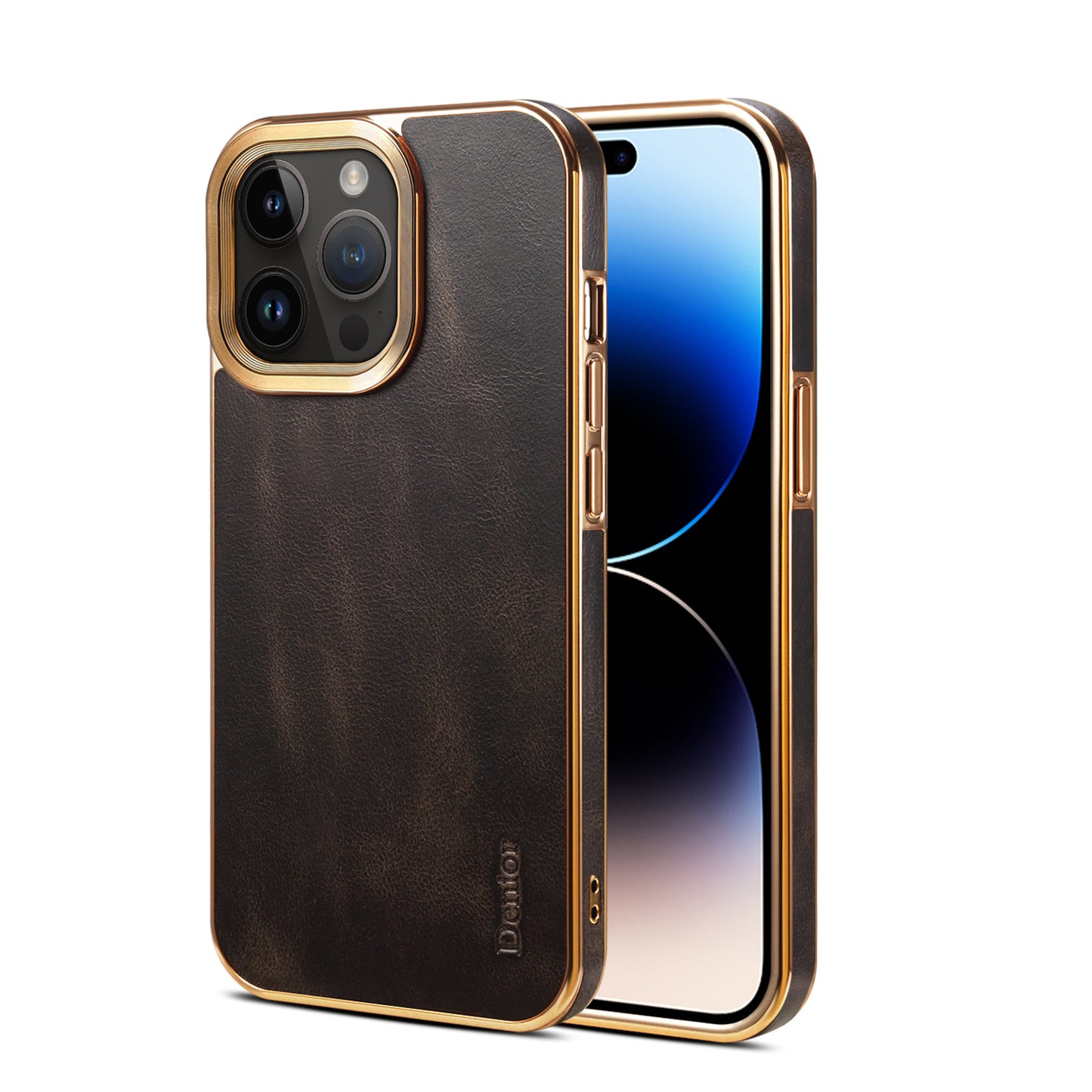 iPhone 17/16/15/14 Genuine Cowhide Electroplated Phone Case TPU Soft Edge Protective Cover
