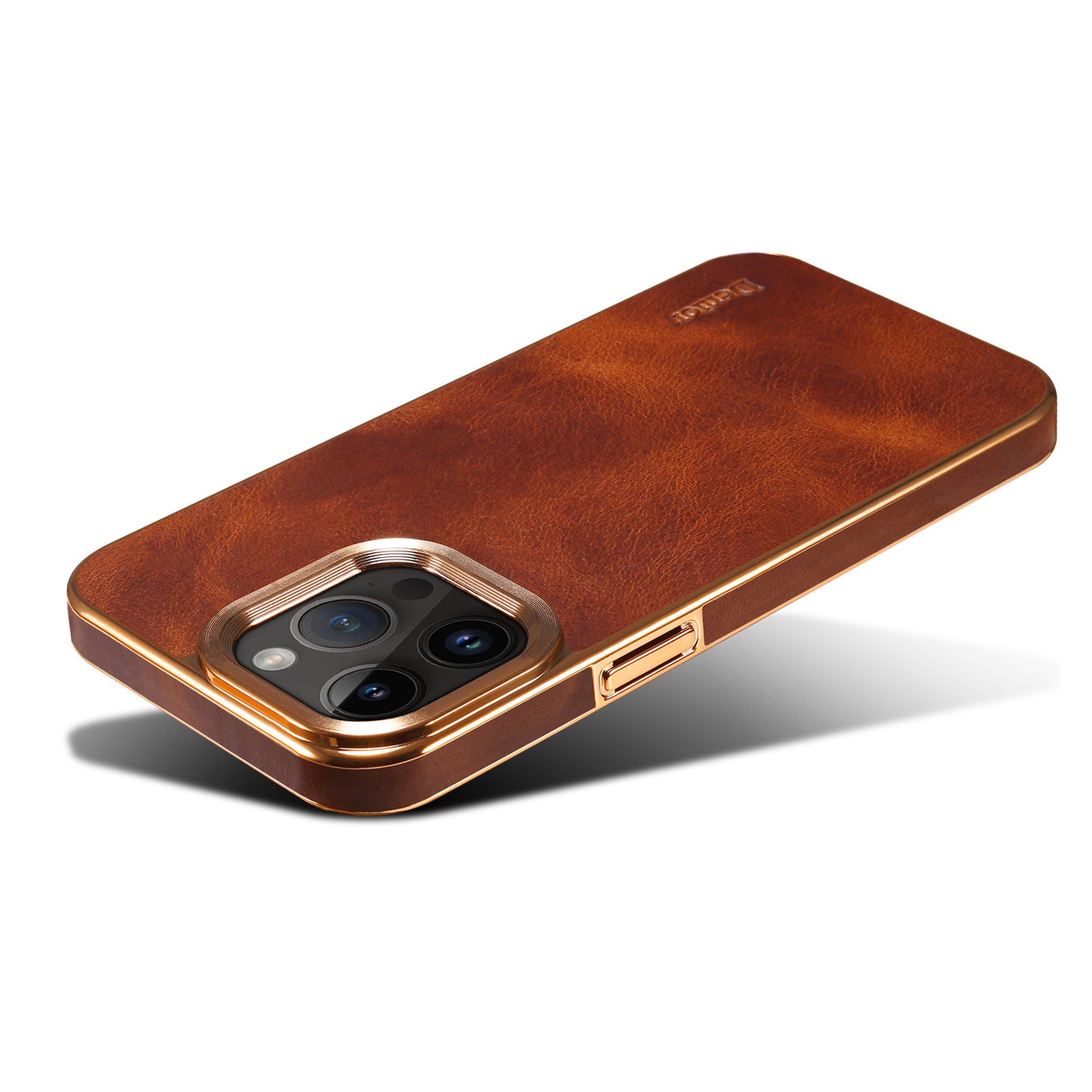 iPhone 17/16/15/14 Genuine Cowhide Electroplated Phone Case TPU Soft Edge Protective Cover