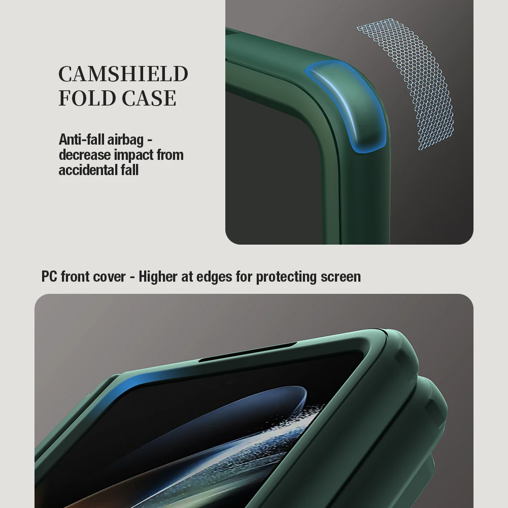 Galaxy Z Fold5 CamShield Full Protection Phone Case With S Pen Slot and Stand