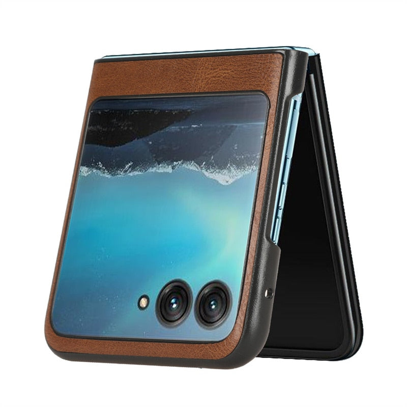 Motorola Razr 40 Ultra New Anti-Shock Business Leather Wristband Cover Case
