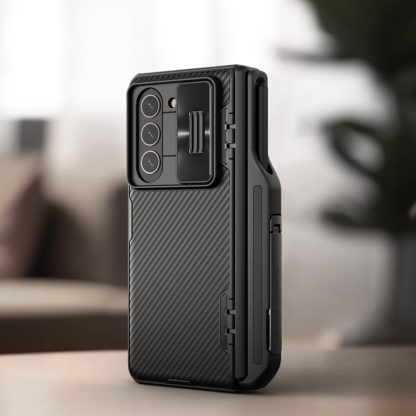Galaxy Z Fold5 CamShield Full Protection Phone Case With S Pen Slot and Stand