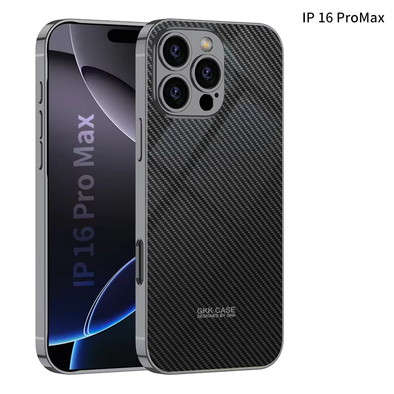 iPhone 16 Pro Max Electroplated Carbon Fiber Pattern Case New Design for iPhone Series