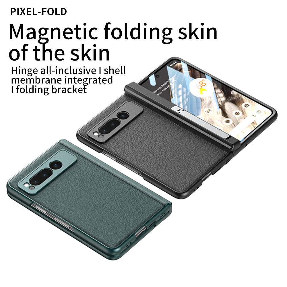 Magnetic Luxury Leather All-inclusive Metal Bracket Case for Google Pixel Fold