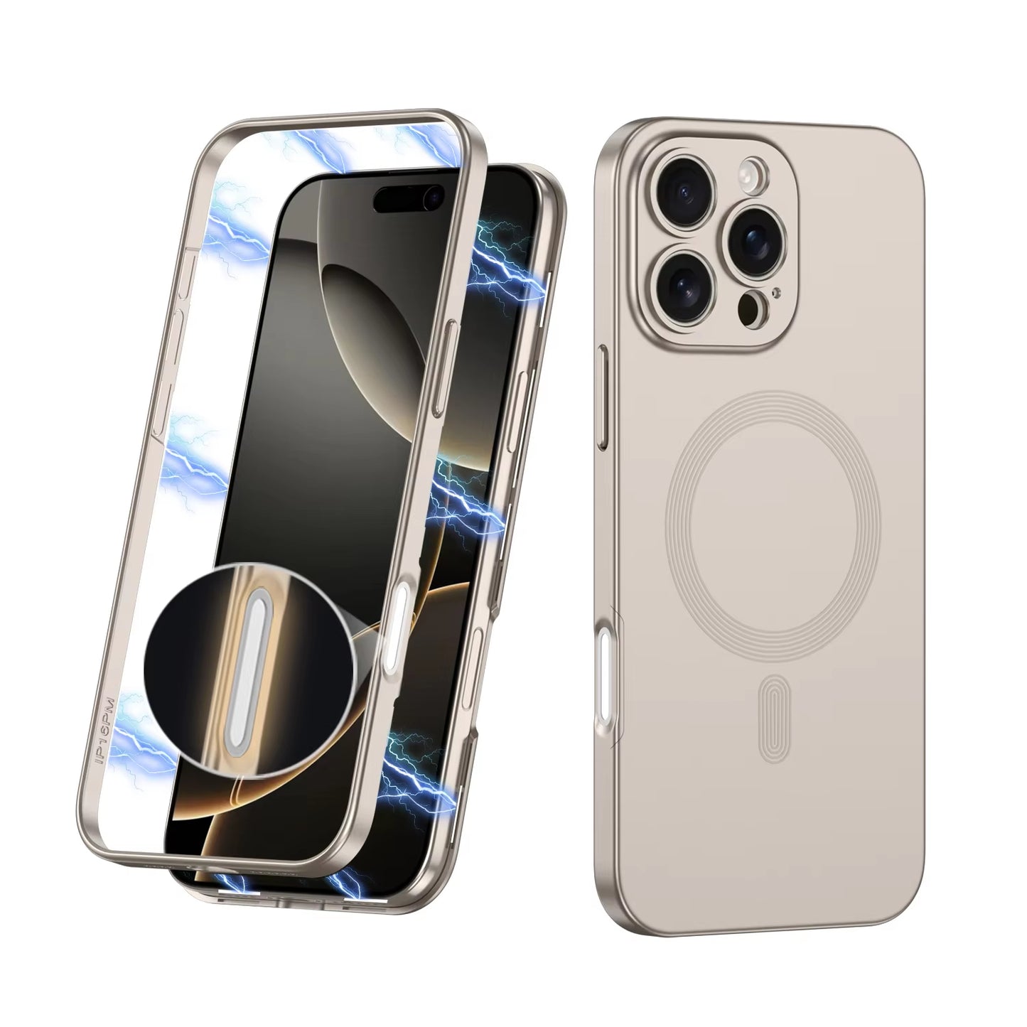 Wireless Charging case with Magnetic Border case for iphone 15 16 Pro Max