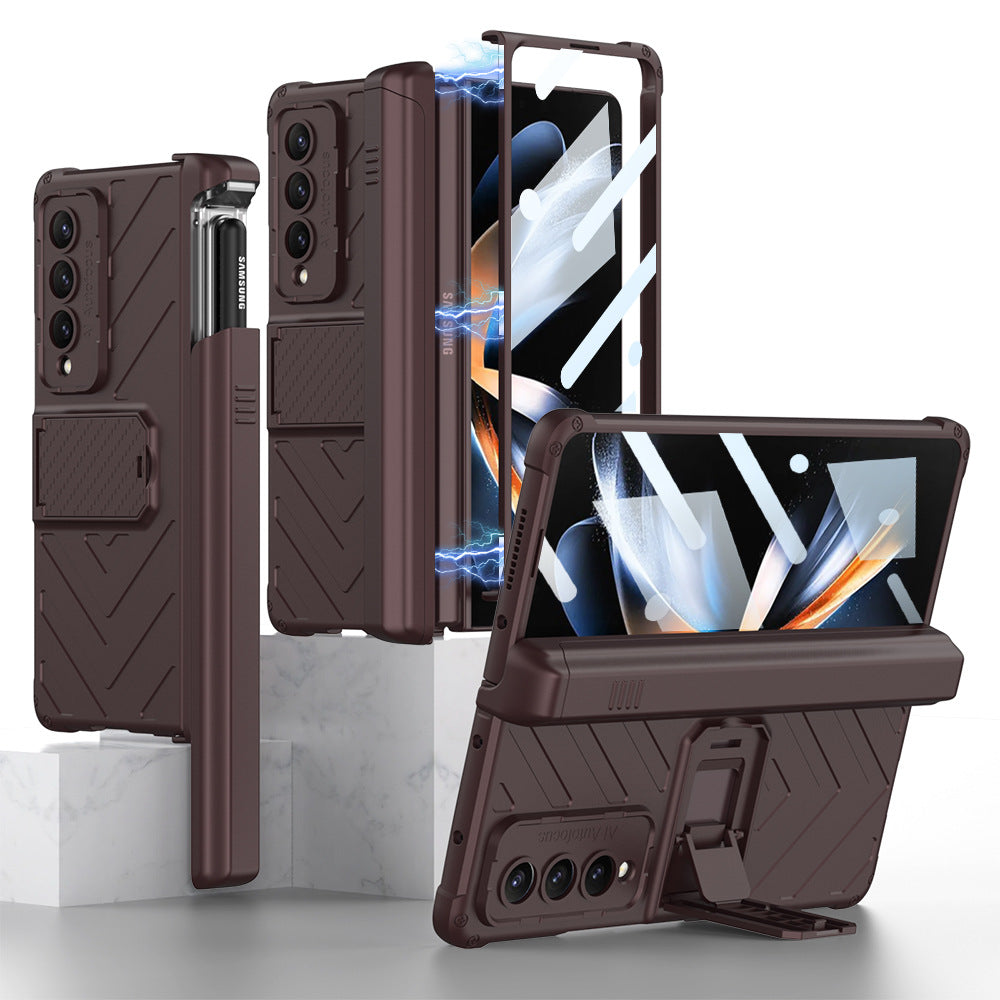 Magnetic Samsung Galaxy Z Fold5 Fold4 Fold3 Case Business Folding Armor Cover With Film & Slide Pen Slot and Kickstand - mycasety2023 Mycasety