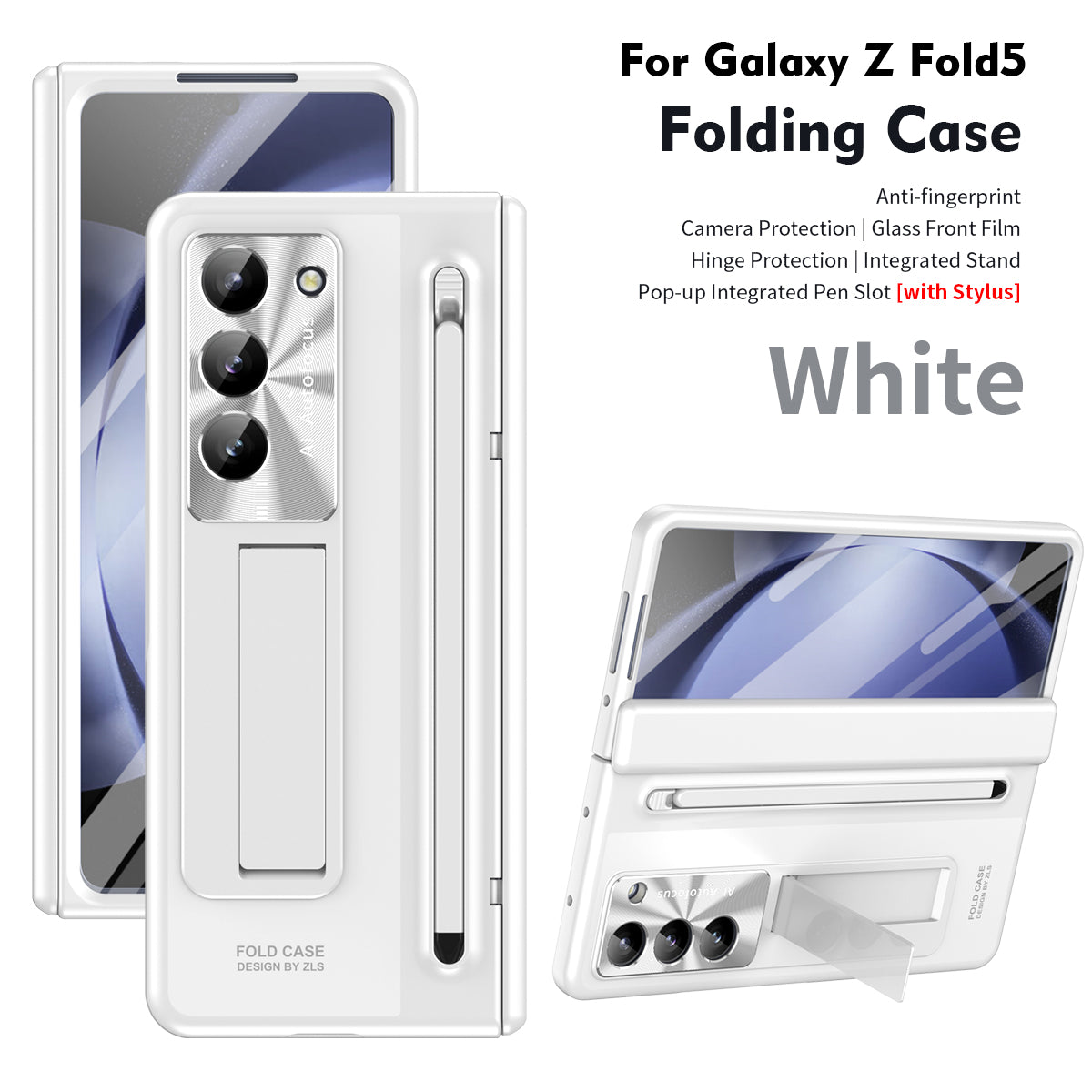 Armor Electroplated Anti-fall Protective Phone Case With Pen Tray Shell and Film For Samsung Galaxy Z Fold5 Fold4 - Mycasety Mycasety