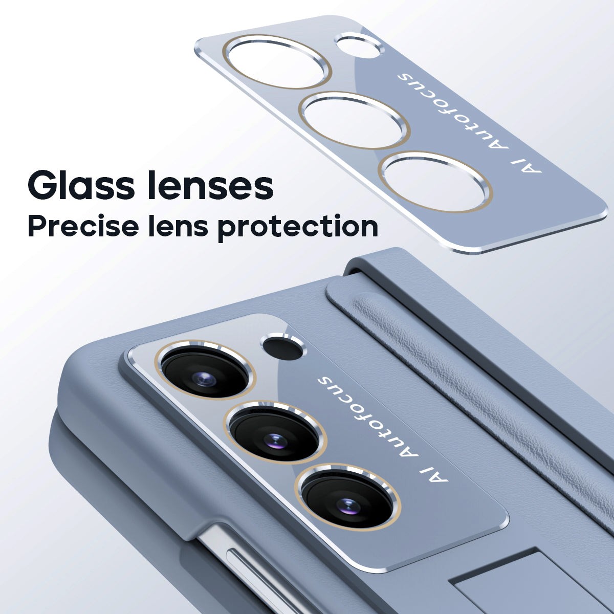 Anti-fall Protective Leather Phone Case With Invisible Bracket and Film For Samsung Galaxy Z Fold5 Fold4 - Mycasety Mycasety