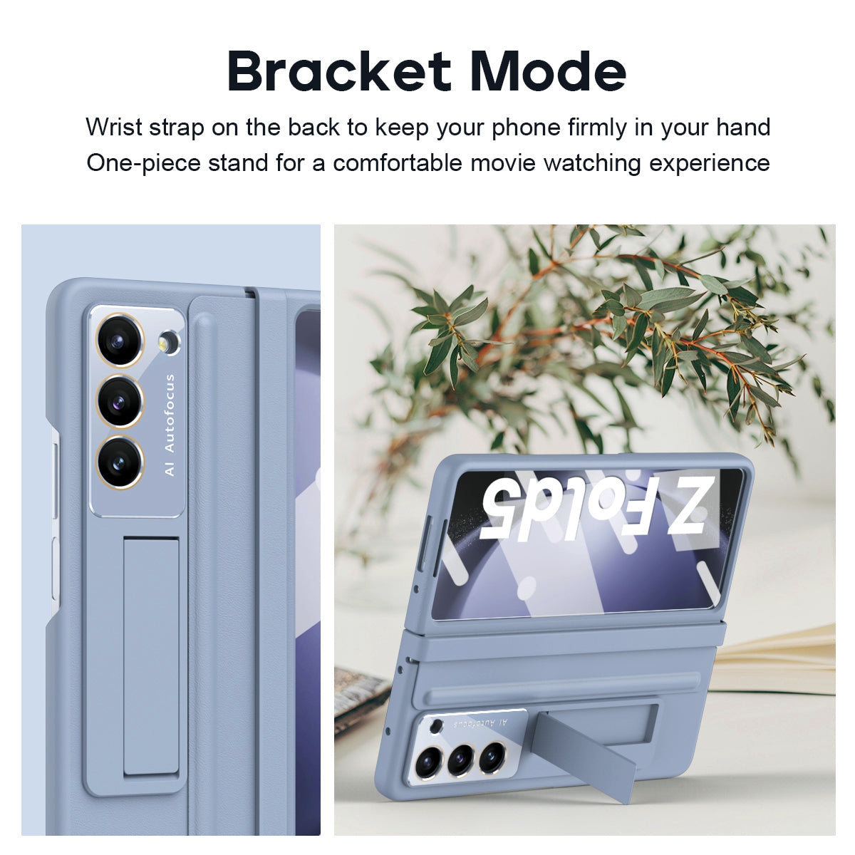Anti-fall Protective Leather Phone Case With Invisible Bracket and Film For Samsung Galaxy Z Fold5 Fold4 - Mycasety Mycasety