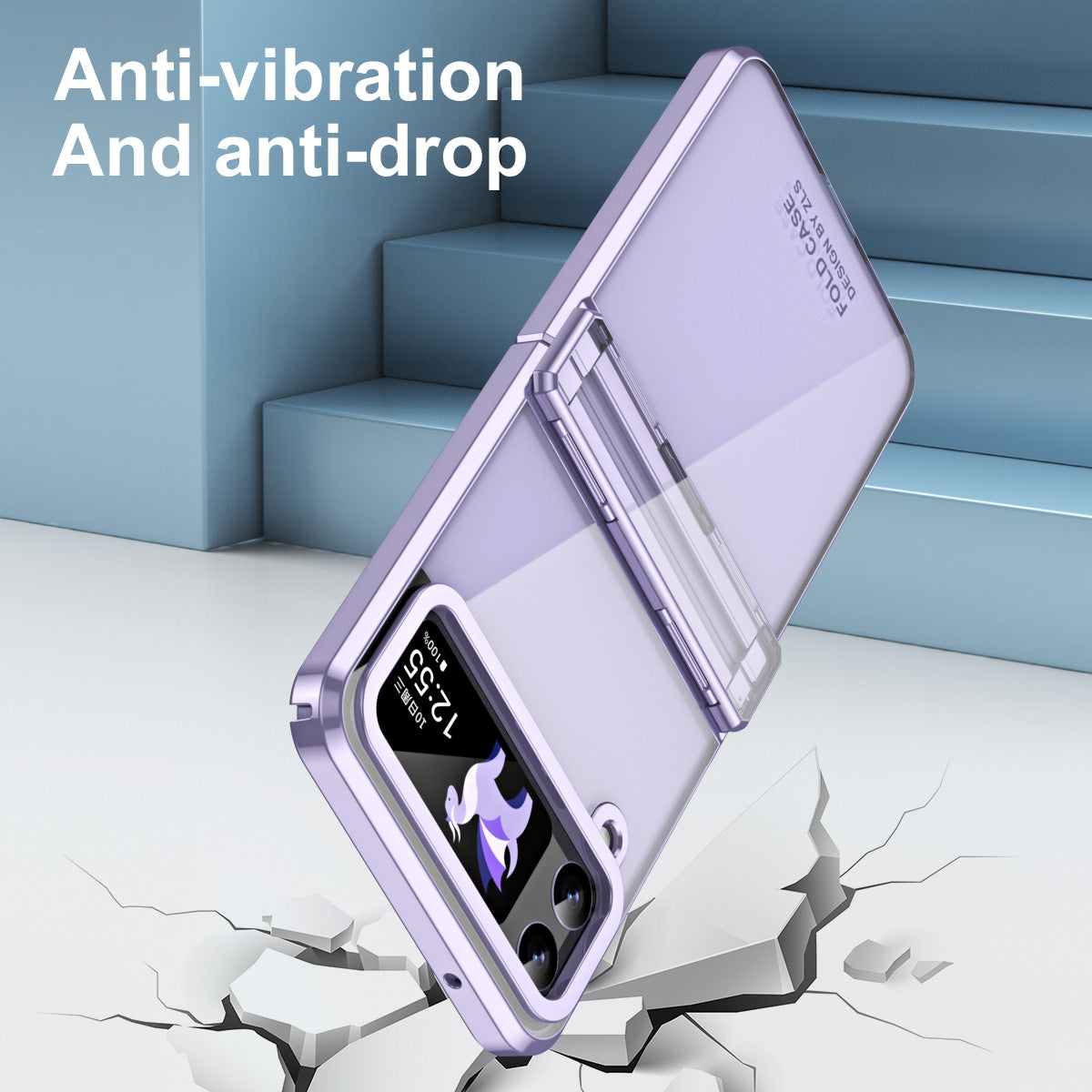 Electroplating Clear Phone Case For Samsung Galaxy Z Flip5 Flip4 Flip3 5G - Mycasety Mycasety