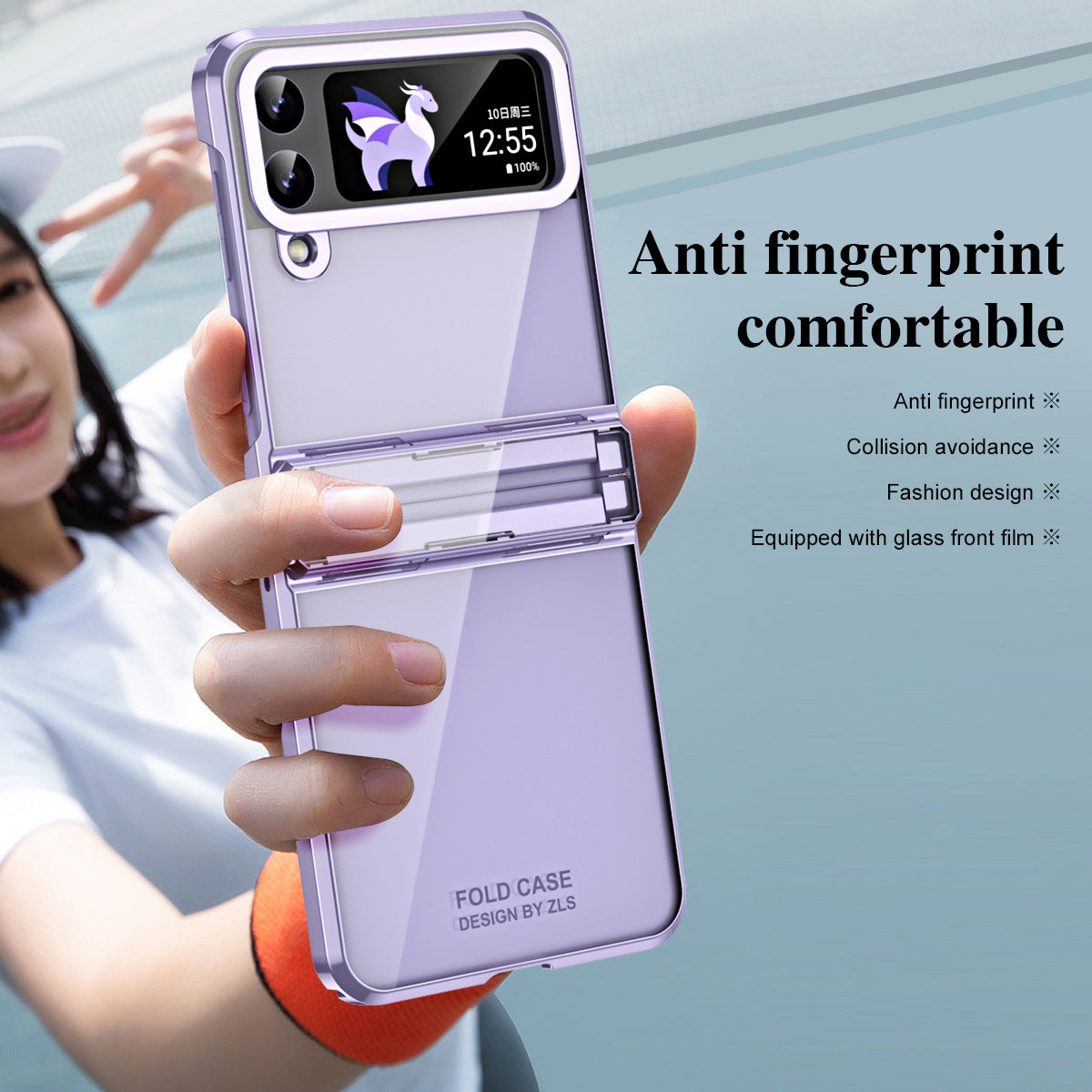 Electroplating Clear Phone Case For Samsung Galaxy Z Flip5 Flip4 Flip3 5G - Mycasety Mycasety
