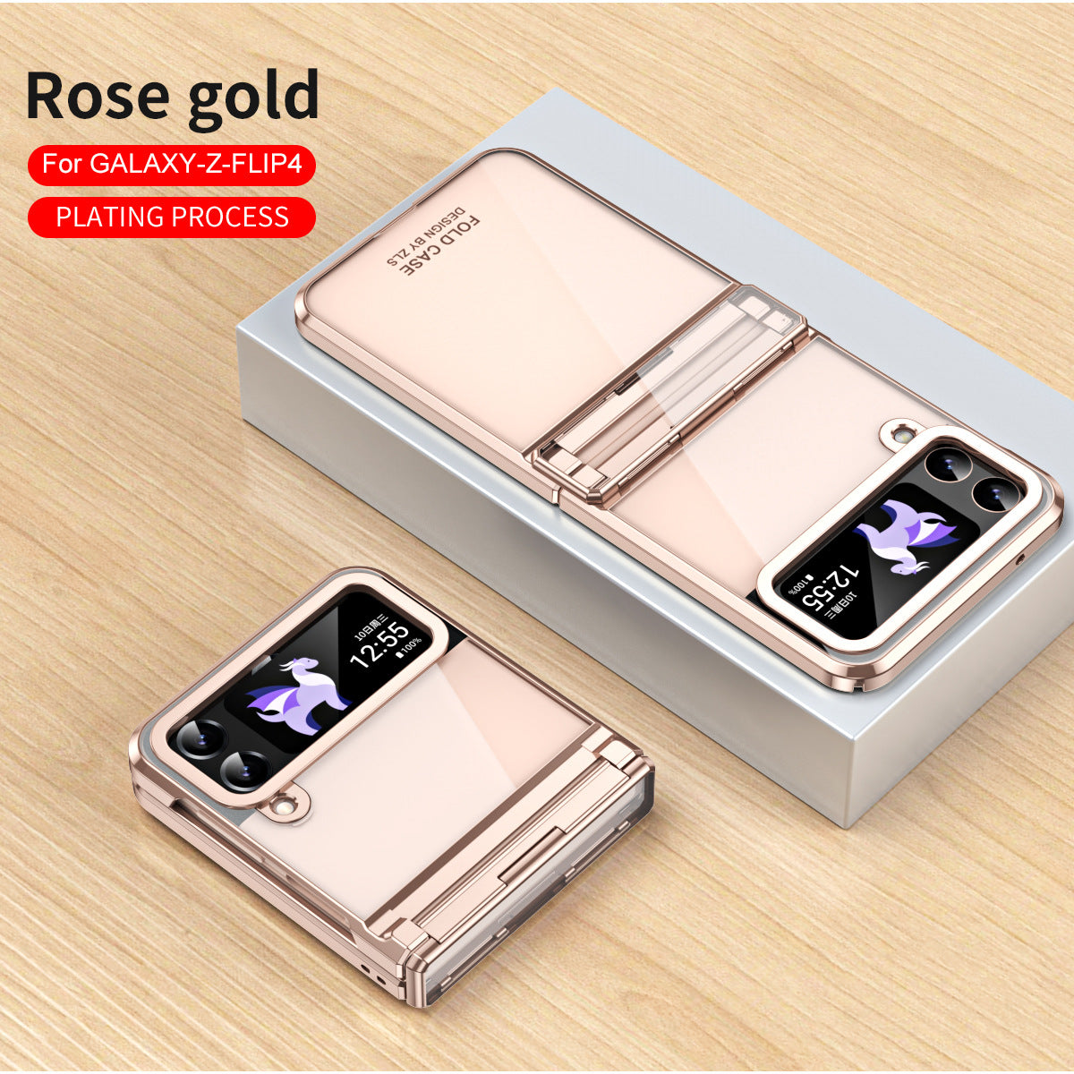 Electroplating Clear Phone Case For Samsung Galaxy Z Flip5 Flip4 Flip3 5G - Mycasety Mycasety