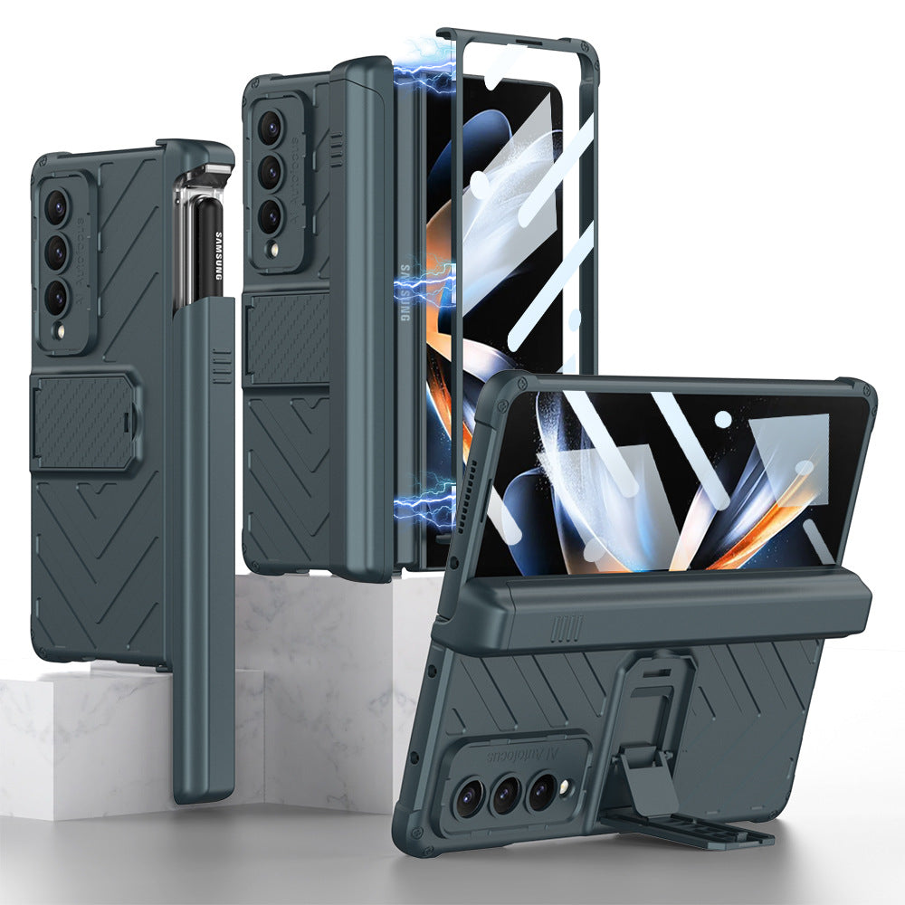 Magnetic Samsung Galaxy Z Fold5 Fold4 Fold3 Case Business Folding Armor Cover With Film & Slide Pen Slot and Kickstand - mycasety2023 Mycasety