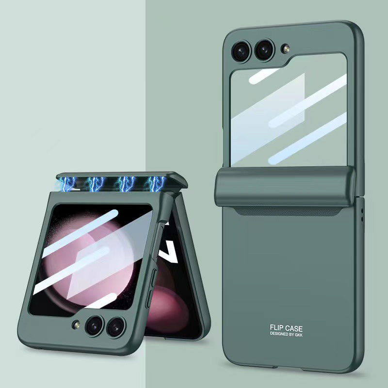 Magnetic All-included Shockproof Phone Case For Samsung Galaxy Flip5 Flip4 Flip3 5G With Back Screen Protector - Mycasety Mycasety