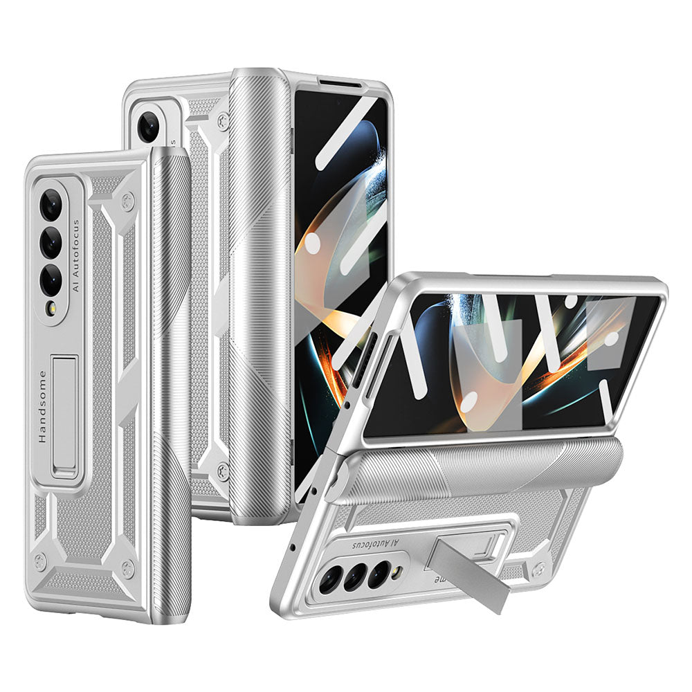 Magnetic Hinge Invisible Bracket Non-slip Phone Case For Samsung Galaxy Z Fold3 Fold4 5G With Back Screen Protector - Mycasety Mycasety