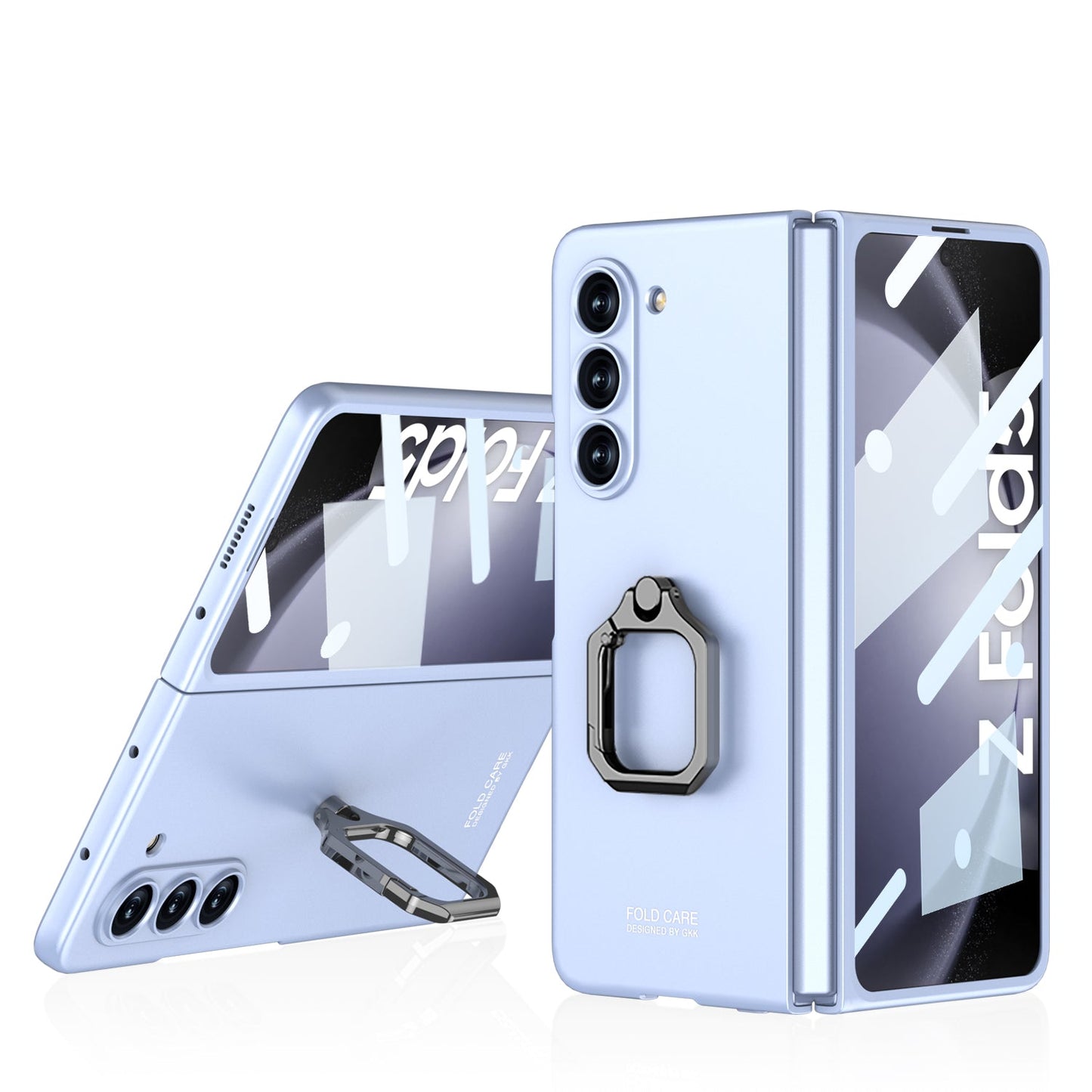 Luxury All-inclusive Ring Holder Phone Case With Back Screen Protector For Samsung Galaxy Z Fold 5 - Mycasety Mycasety