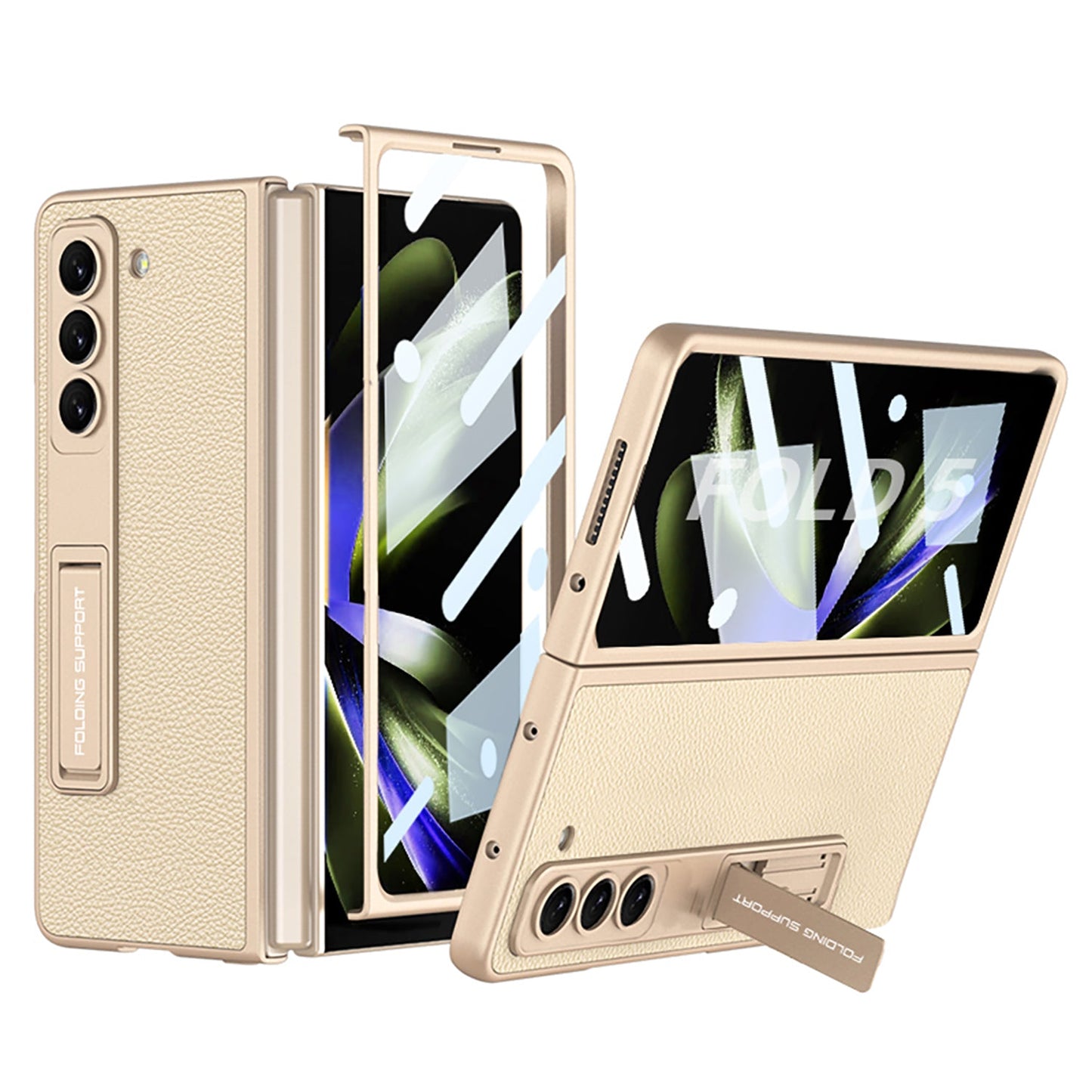 Luxury All-inclusive invisible Bracket Phone Case With Back Screen Protector For Samsung Galaxy Z Fold 5/4/3 5G - Mycasety Mycasety