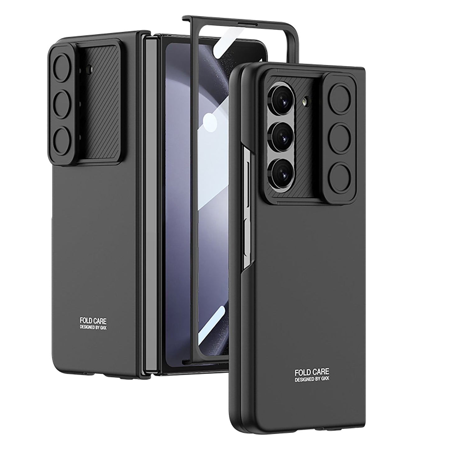 All-inclusive Lens Slide Protector Phone Case With Back Screen Protector For Samsung Galaxy Z Fold5 - Mycasety Mycasety