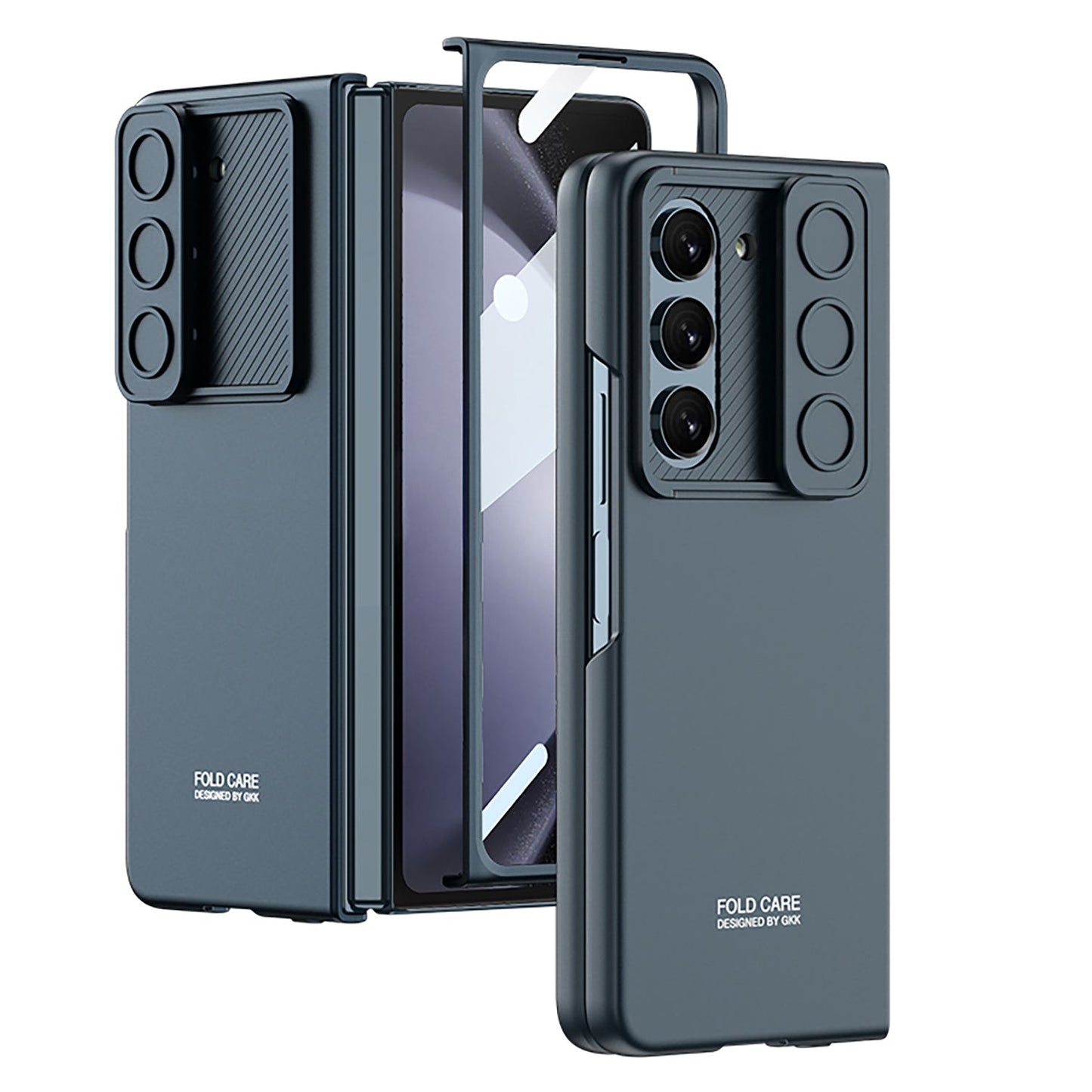 All-inclusive Lens Slide Protector Phone Case With Back Screen Protector For Samsung Galaxy Z Fold5 - Mycasety Mycasety