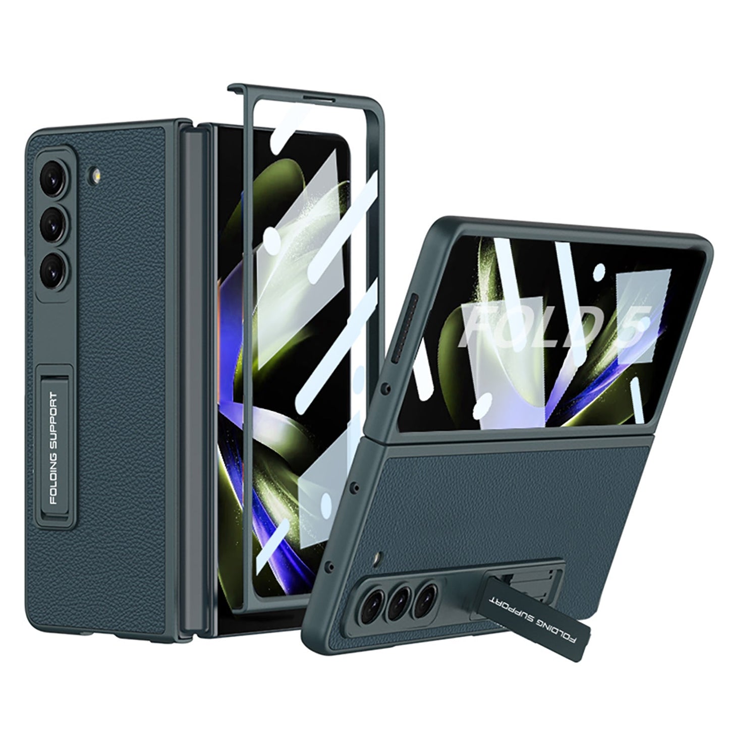 Luxury All-inclusive invisible Bracket Phone Case With Back Screen Protector For Samsung Galaxy Z Fold 5/4/3 5G - Mycasety Mycasety