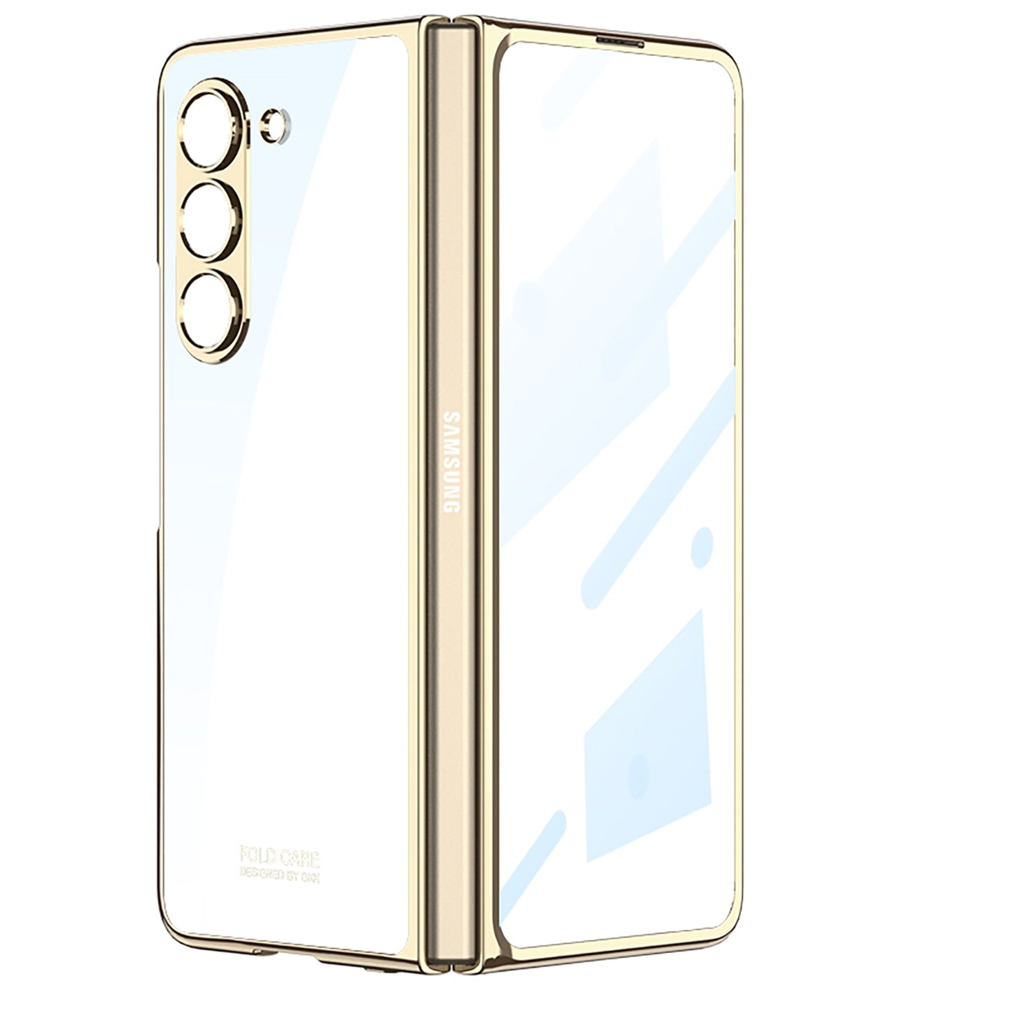 Transparent Electroplating Double-sided Protective Phone Case For Samsung Galaxy Z Fold 5/4/3 5G - Mycasety Mycasety