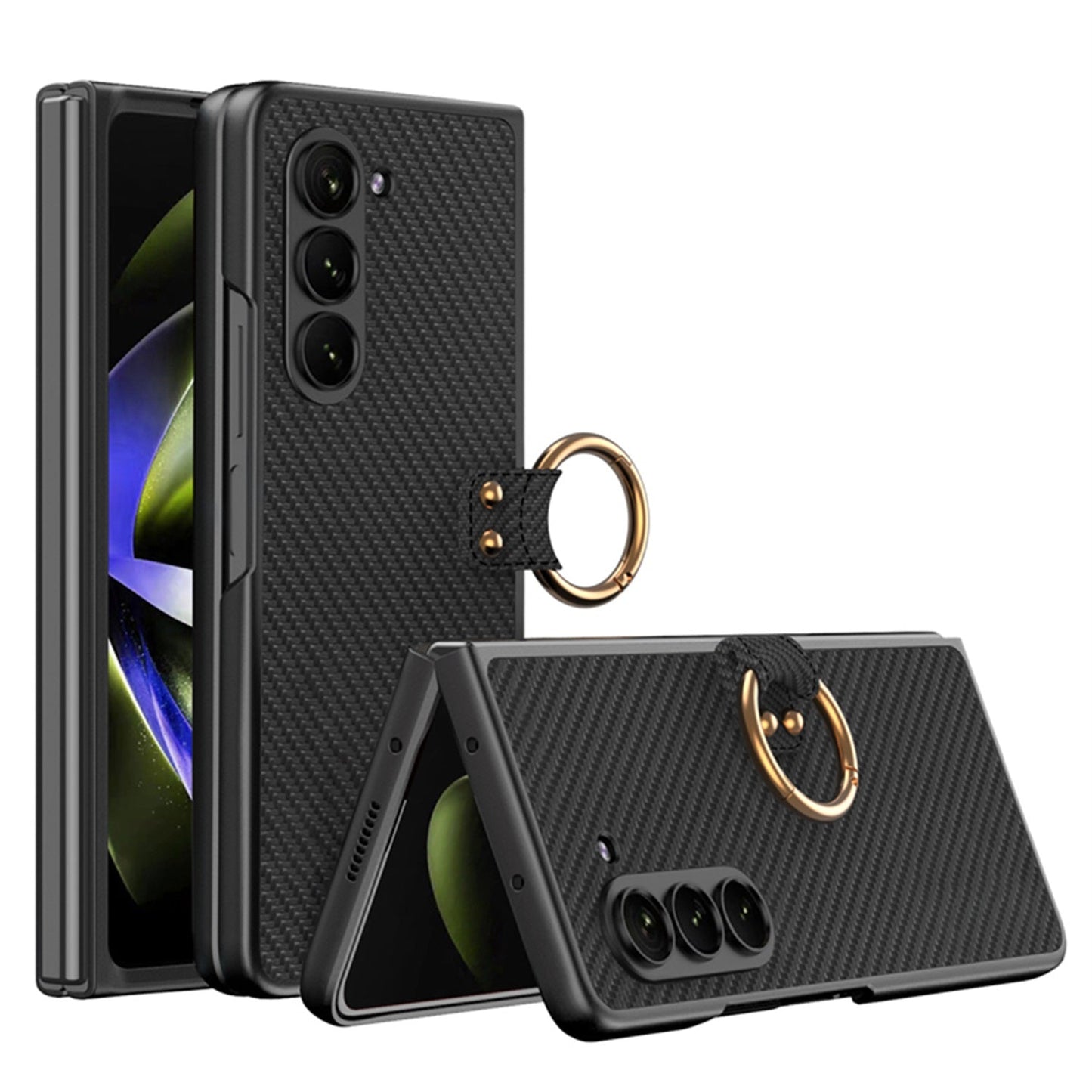 All-inclusive Ring Holder Protective Leather Cover For Samsung Galaxy Z Fold 5/4/3 5G - Mycasety Mycasety