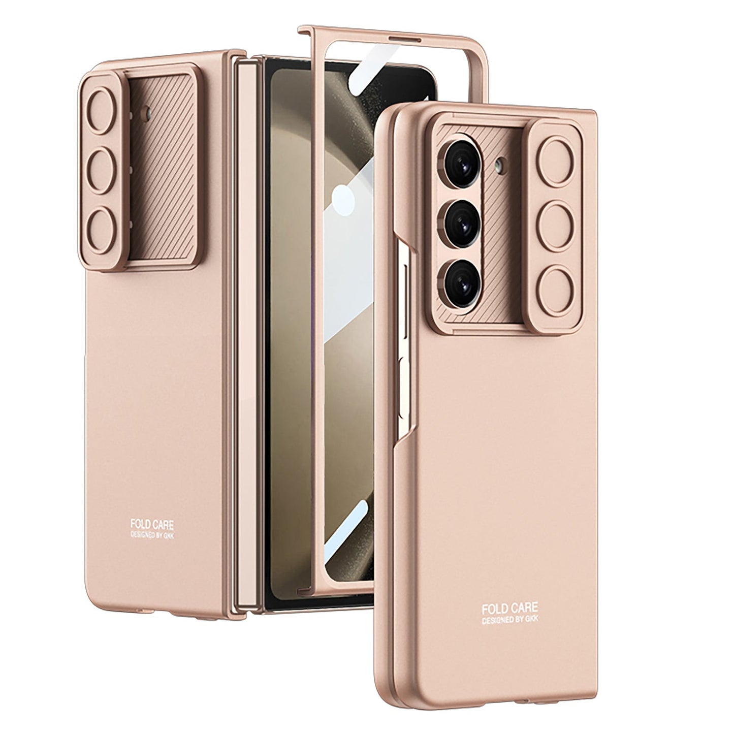 All-inclusive Lens Slide Protector Phone Case With Back Screen Protector For Samsung Galaxy Z Fold5 - Mycasety Mycasety