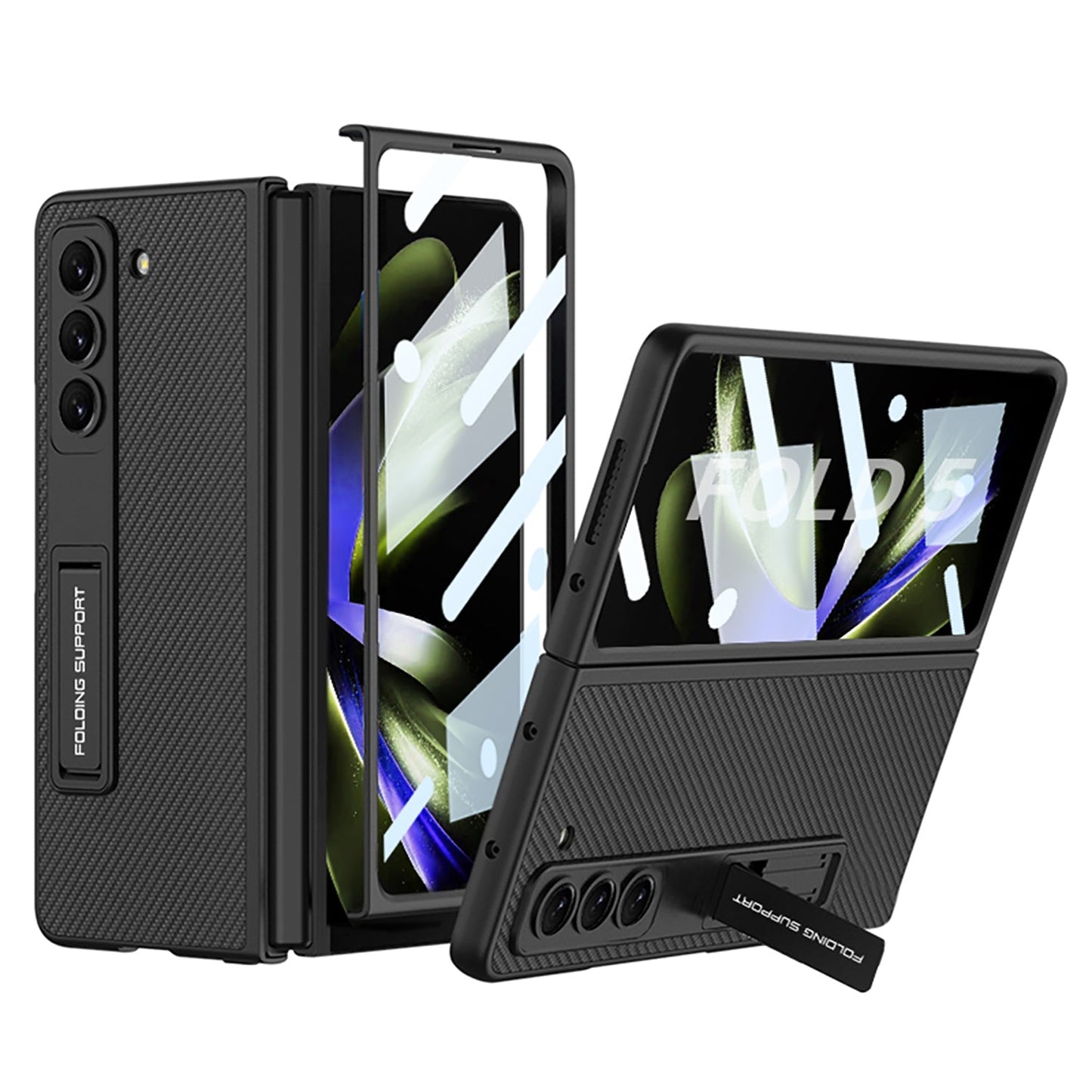 Luxury All-inclusive invisible Bracket Phone Case With Back Screen Protector For Samsung Galaxy Z Fold 5/4/3 5G - Mycasety Mycasety