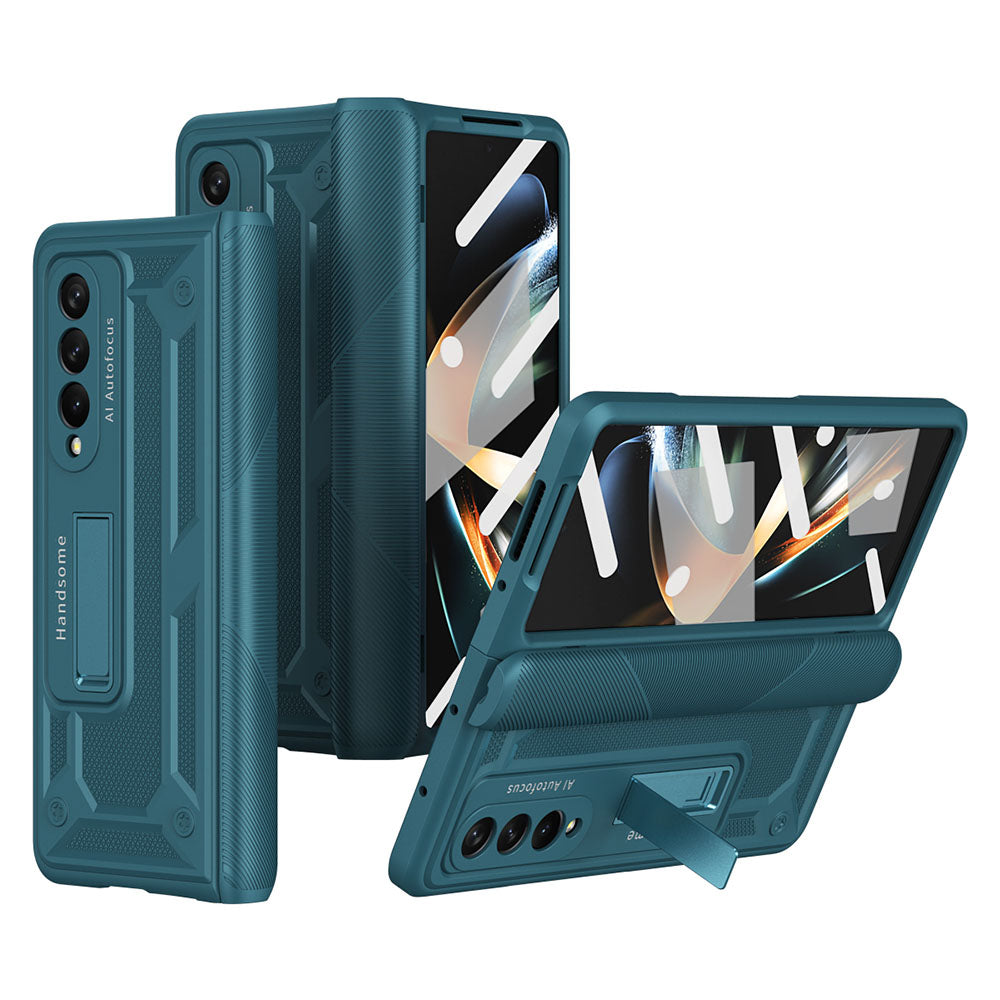 Magnetic Hinge Invisible Bracket Non-slip Phone Case For Samsung Galaxy Z Fold3 Fold4 5G With Back Screen Protector - Mycasety Mycasety