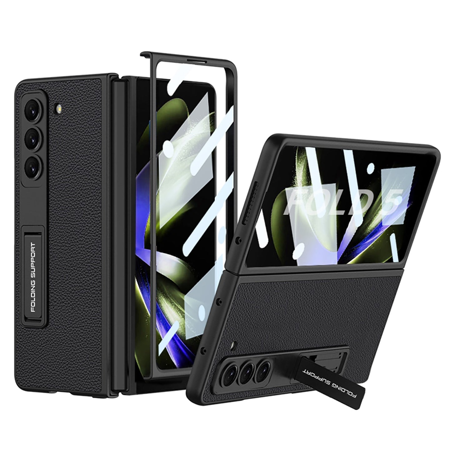 Luxury All-inclusive invisible Bracket Phone Case With Back Screen Protector For Samsung Galaxy Z Fold 5/4/3 5G - Mycasety Mycasety