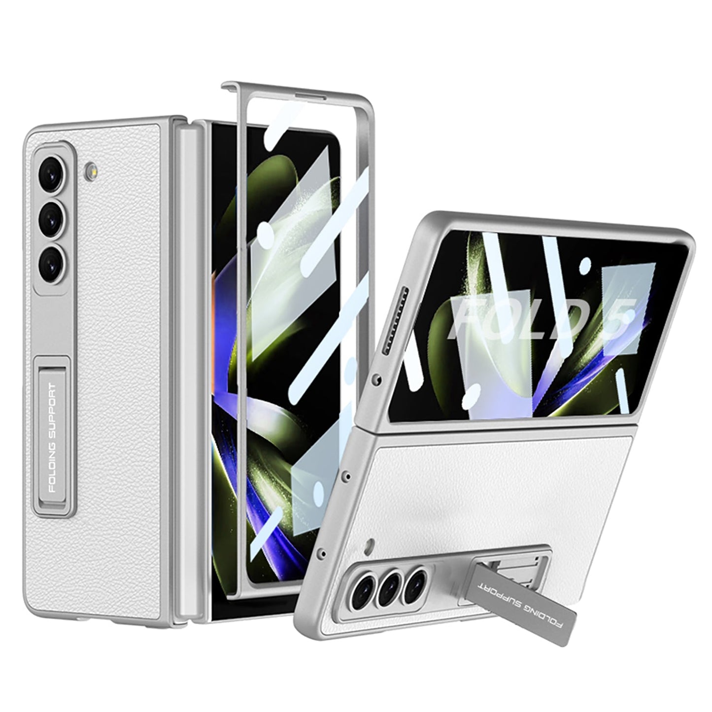 Luxury All-inclusive invisible Bracket Phone Case With Back Screen Protector For Samsung Galaxy Z Fold 5/4/3 5G - Mycasety Mycasety