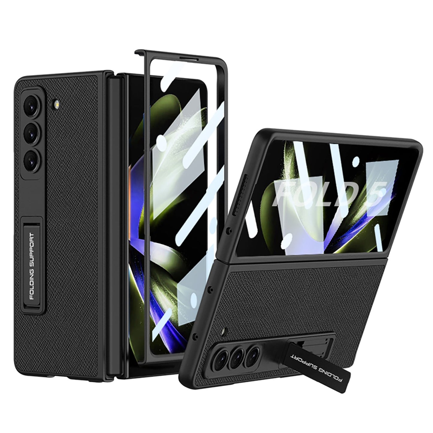 Luxury All-inclusive invisible Bracket Phone Case With Back Screen Protector For Samsung Galaxy Z Fold 5/4/3 5G - Mycasety Mycasety