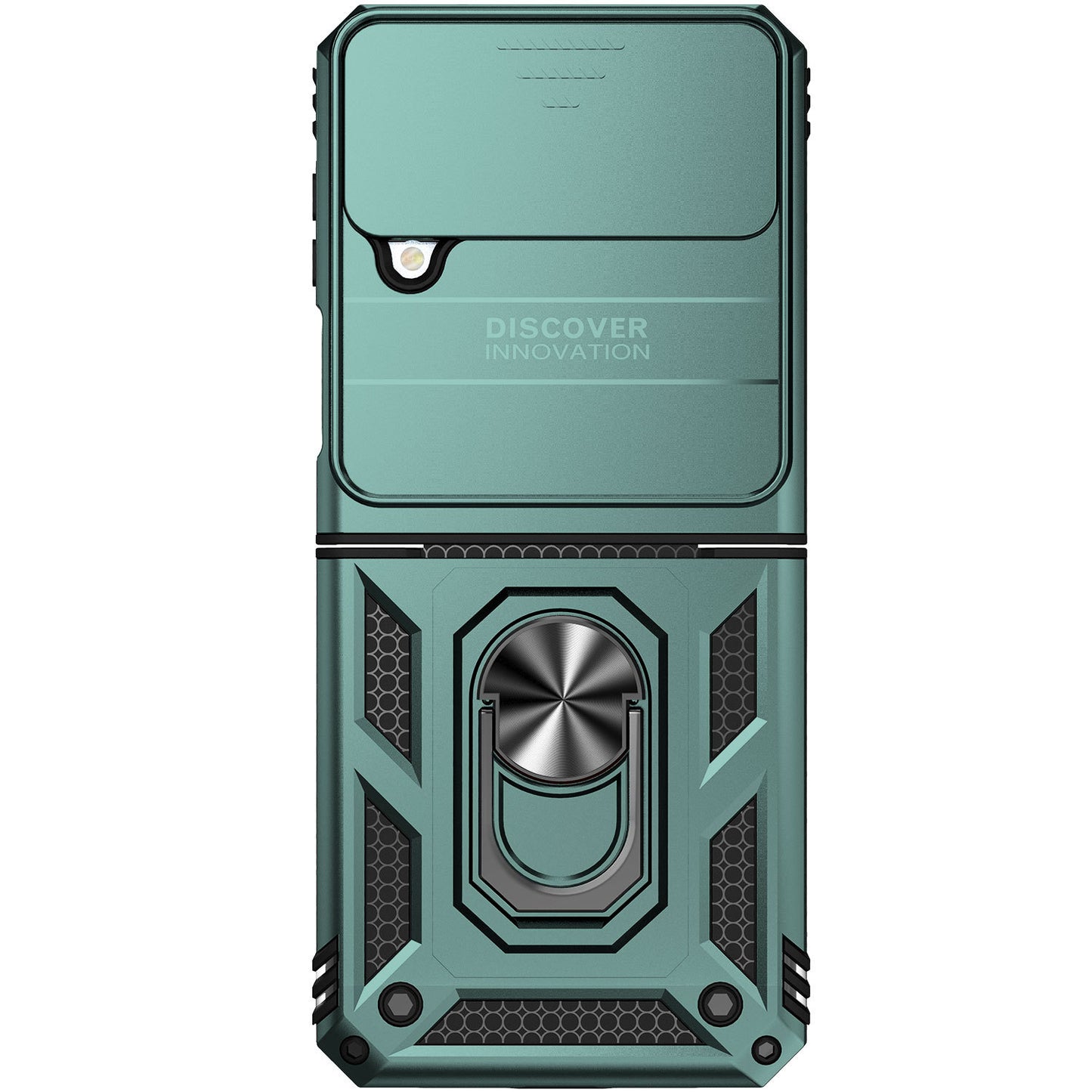 Samsung Galaxy Z Flip4 Heavy Duty Shockproof Cam Shield Armor Case with Kickstand Ring Holder