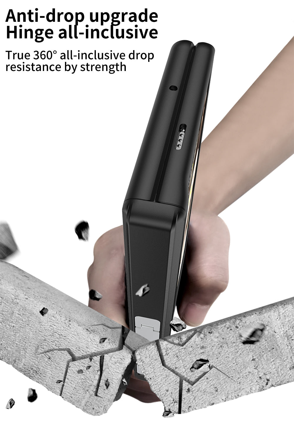 Magnetic All-inclusive Case With Tempered Film For Google Pixel Fold With Damped Folding Bracket