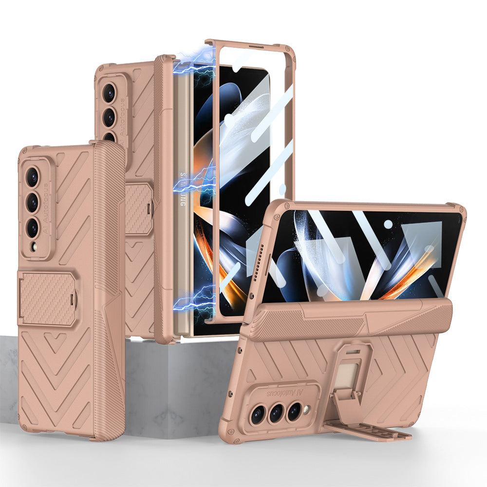 Magnetic Hinge Samsung Galaxy Z Fold4 5G Cover With Film and Kickstand