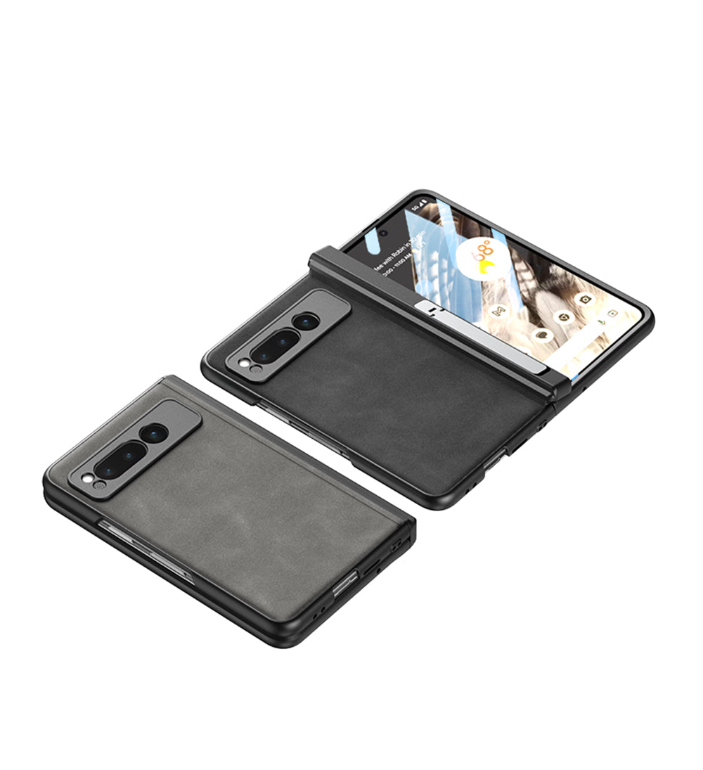 Magnetic Folding Hinge all-inclusive Leather Case With Tempered Film For Google Pixel Fold With Damped folding bracket