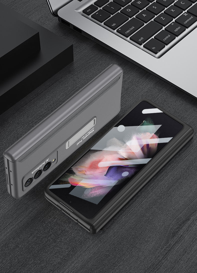 Magnetic Hinger Full Protector Heavy Duty Galaxy Z Flip 3 5G Case With Kickstand S Pen Slot and Screen Film