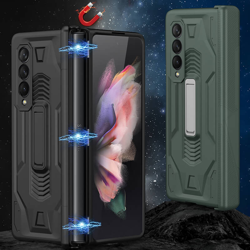 Magnetic Armor All-included Hinge Holder Case For Samsung Galaxy Z Fold 3 5G