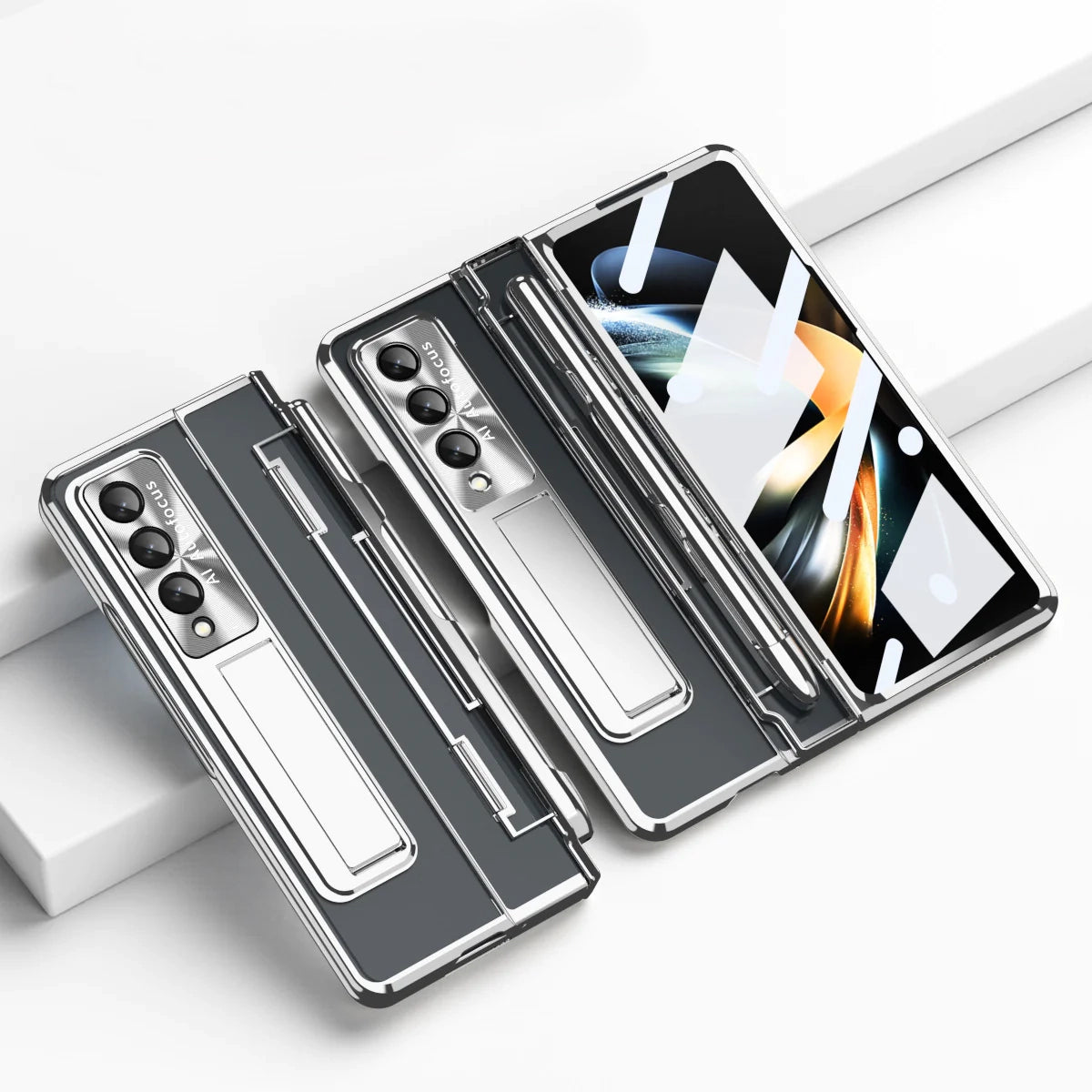 Armor Phantom Aluminum Alloy Camera Lens Case For Samsung Galaxy Z Fold3 Fold4 5G With Screen Protector