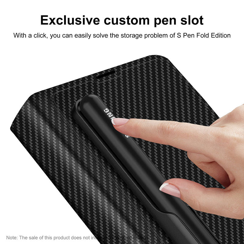 Luxury Leather All-included Cover With S Pen Slot For Galaxy Z Fold3 5G