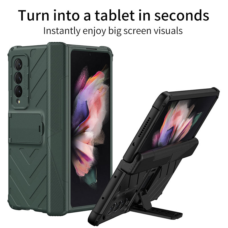 Magnetic Armor All-included Protective Cover With Hinge Holder For Samsung Galaxy Z Fold 3 5G