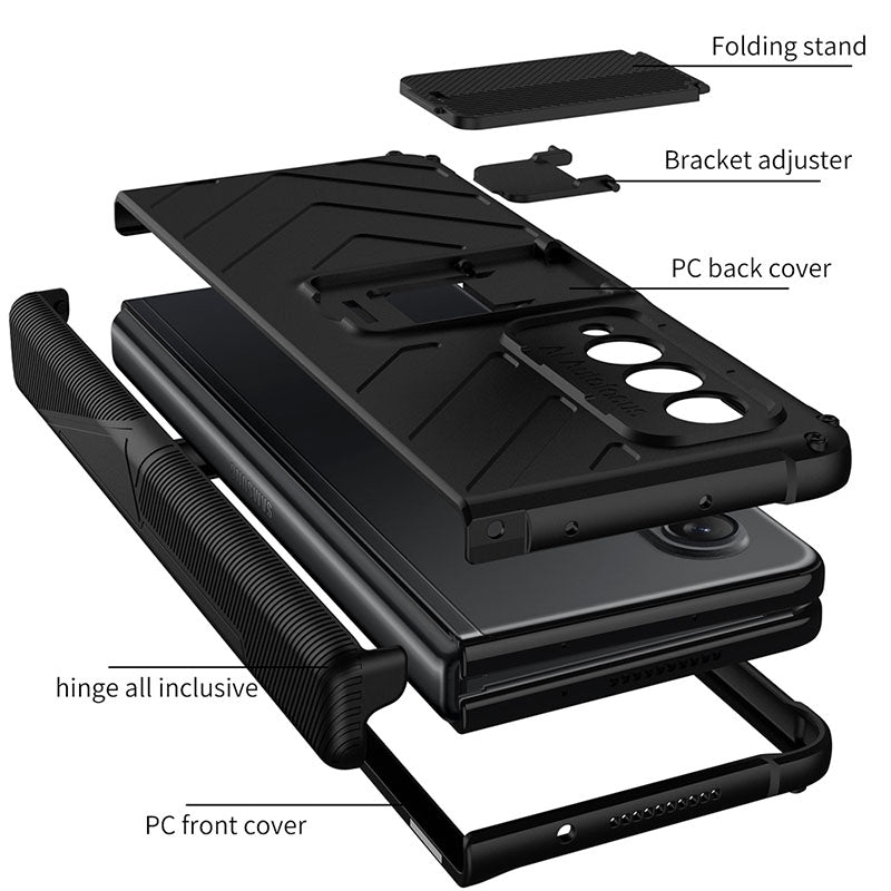 Magnetic Armor All-included Protective Cover With Hinge Holder For Samsung Galaxy Z Fold 3 5G